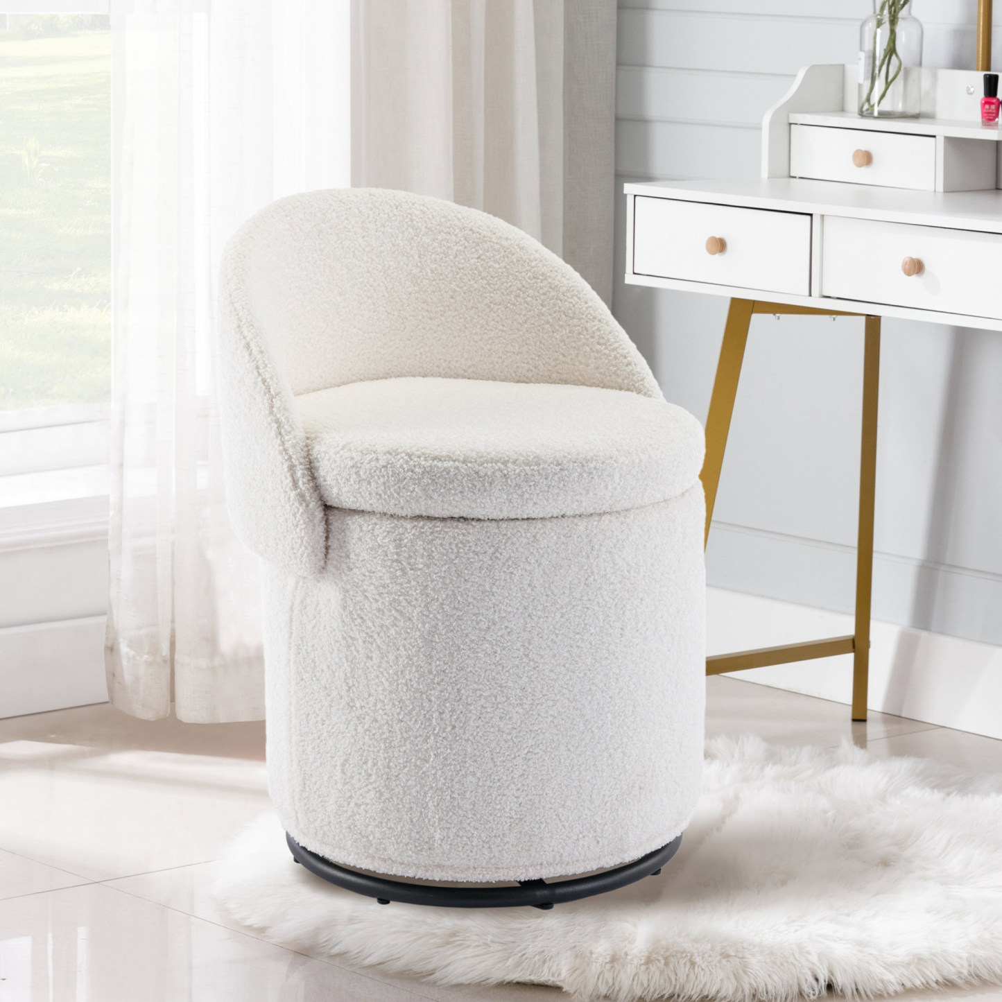 Boucle Storage Chair
