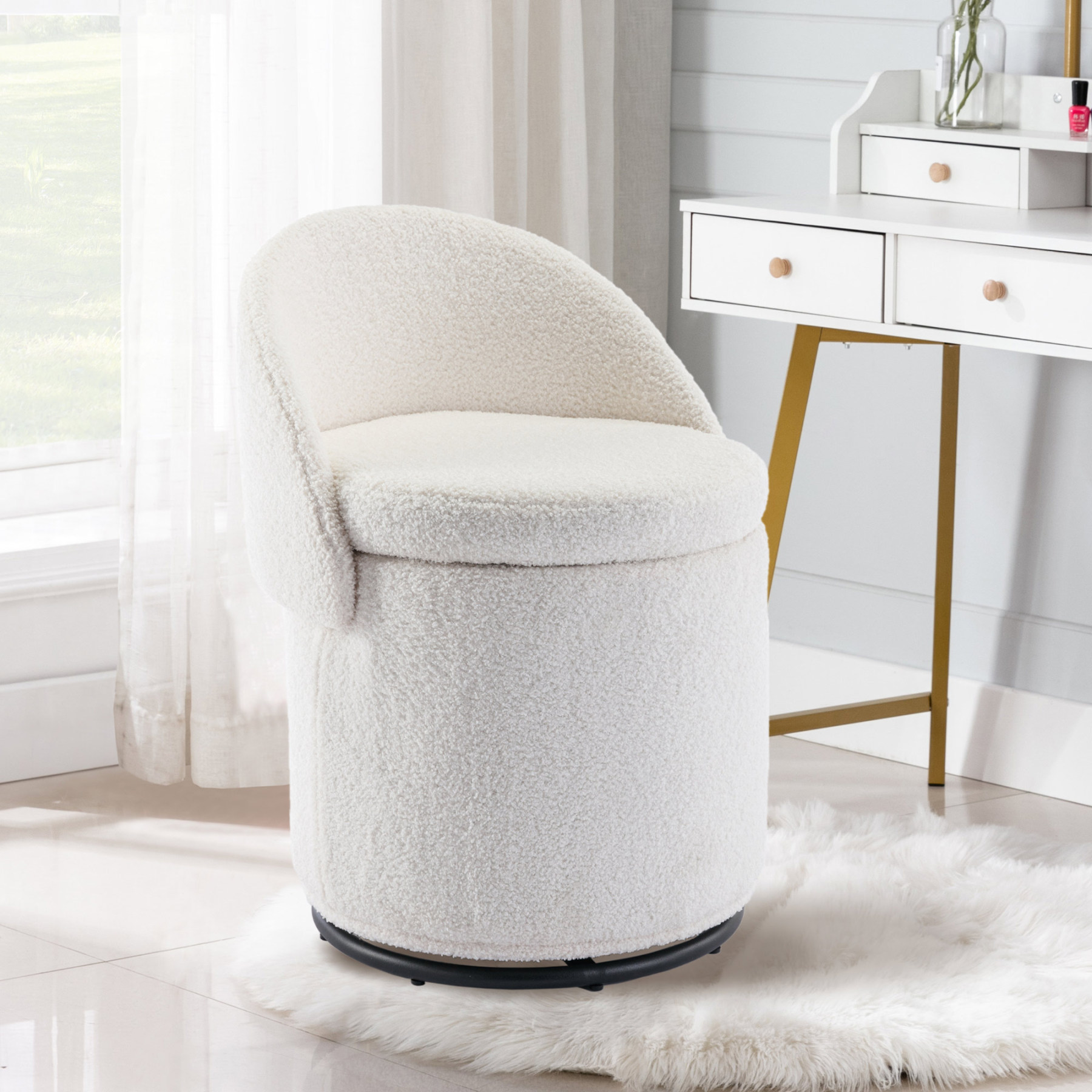 Boucle Storage Chair