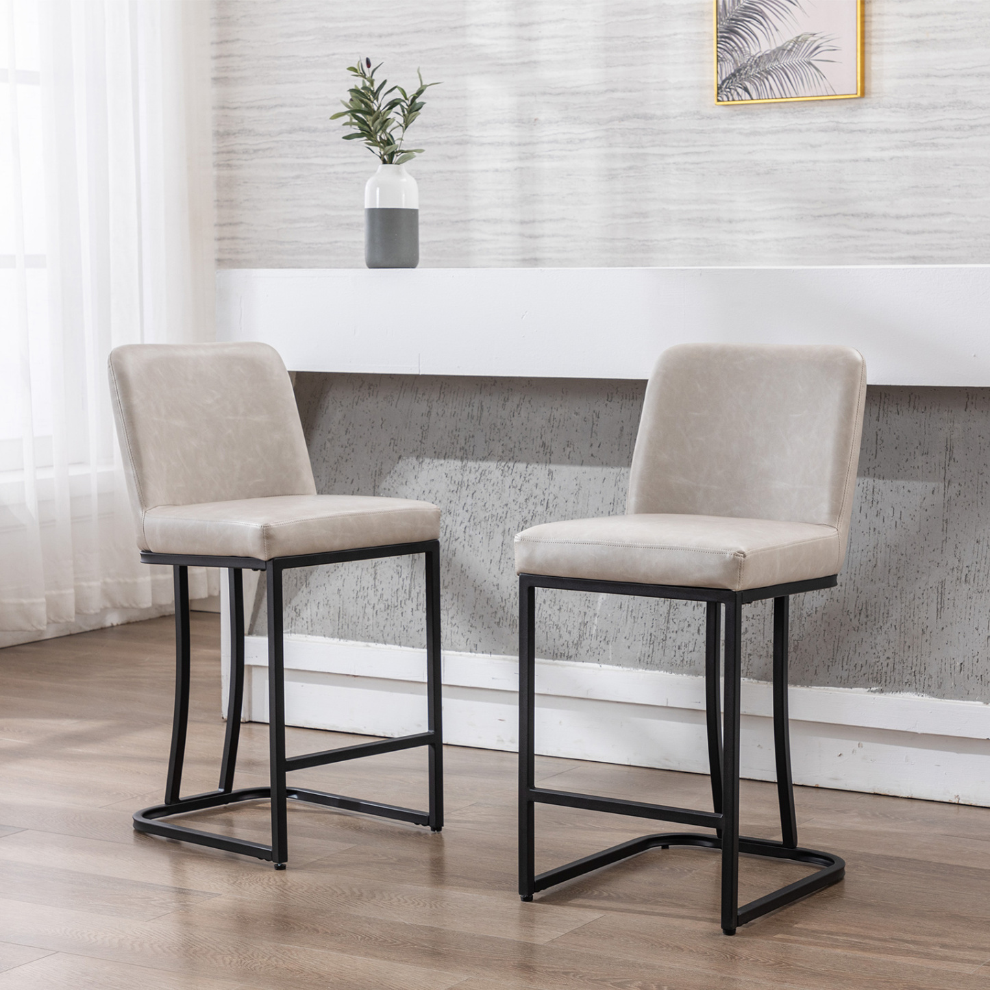 Square Counter & Bar Stools (Set of 2)