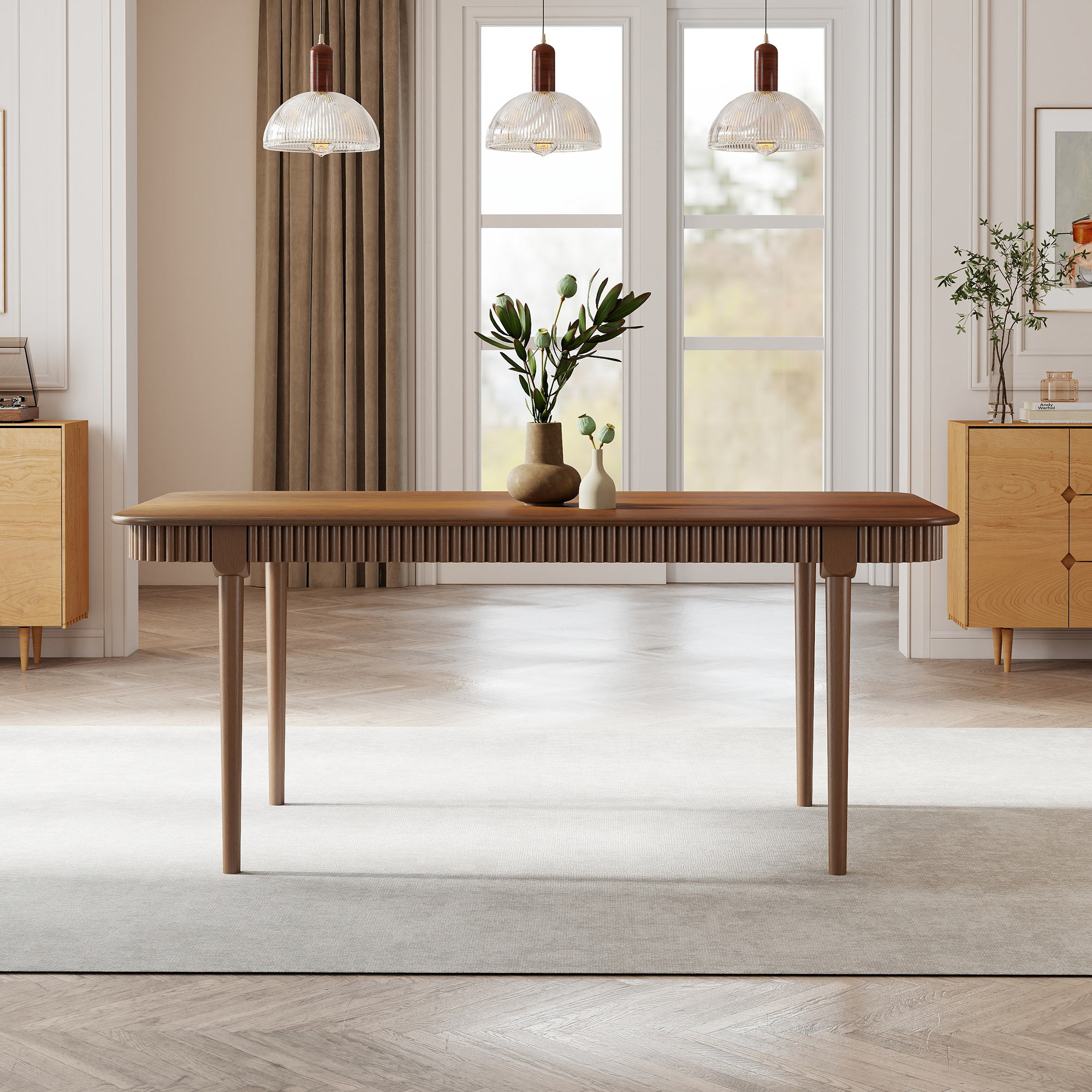 James 63'' Rectangular Dining Table Set for 4-6