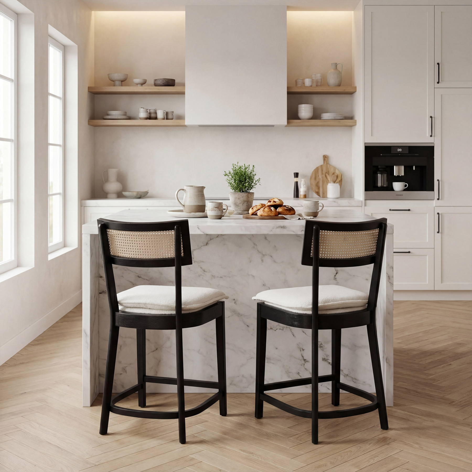 Walter Cane Counter & Bar Stools (Set of 2)