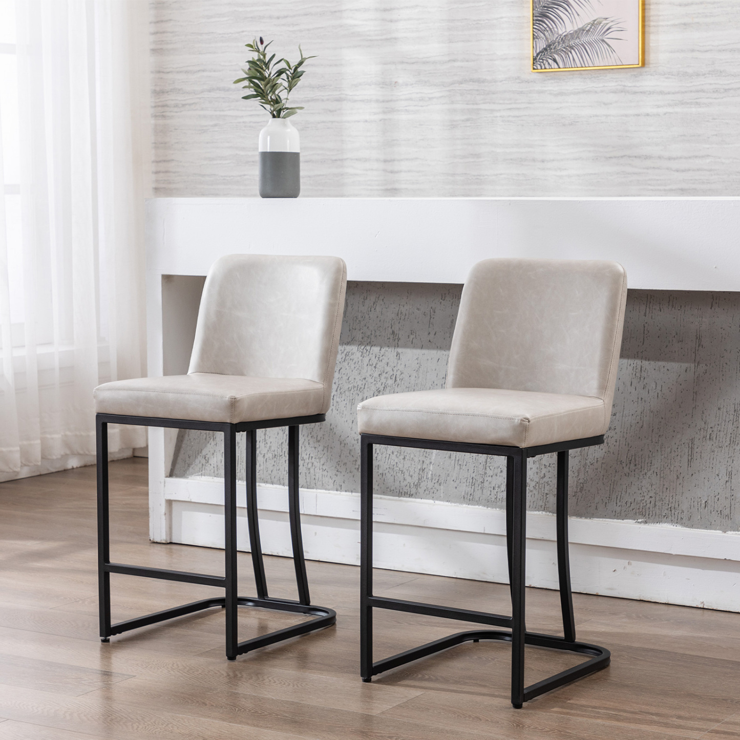 Square Counter & Bar Stools (Set of 2)