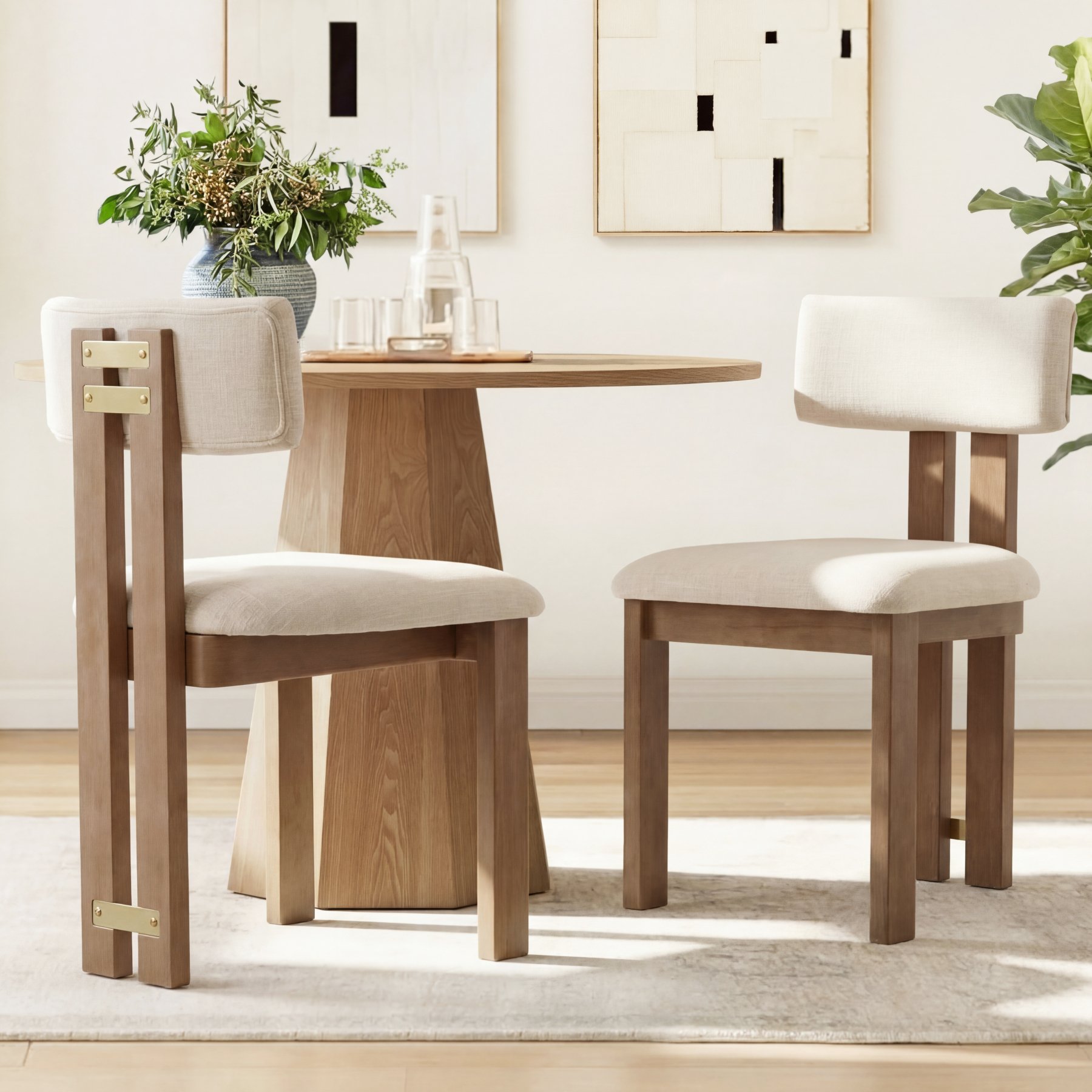 Griid Modern Solid Wood Dining Chairs Set of 2 for Dining | DAYALANE