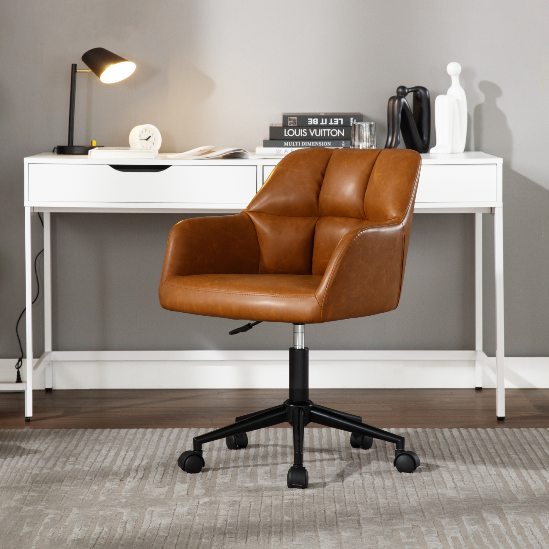 Kealey Swivel Office Chair Leather