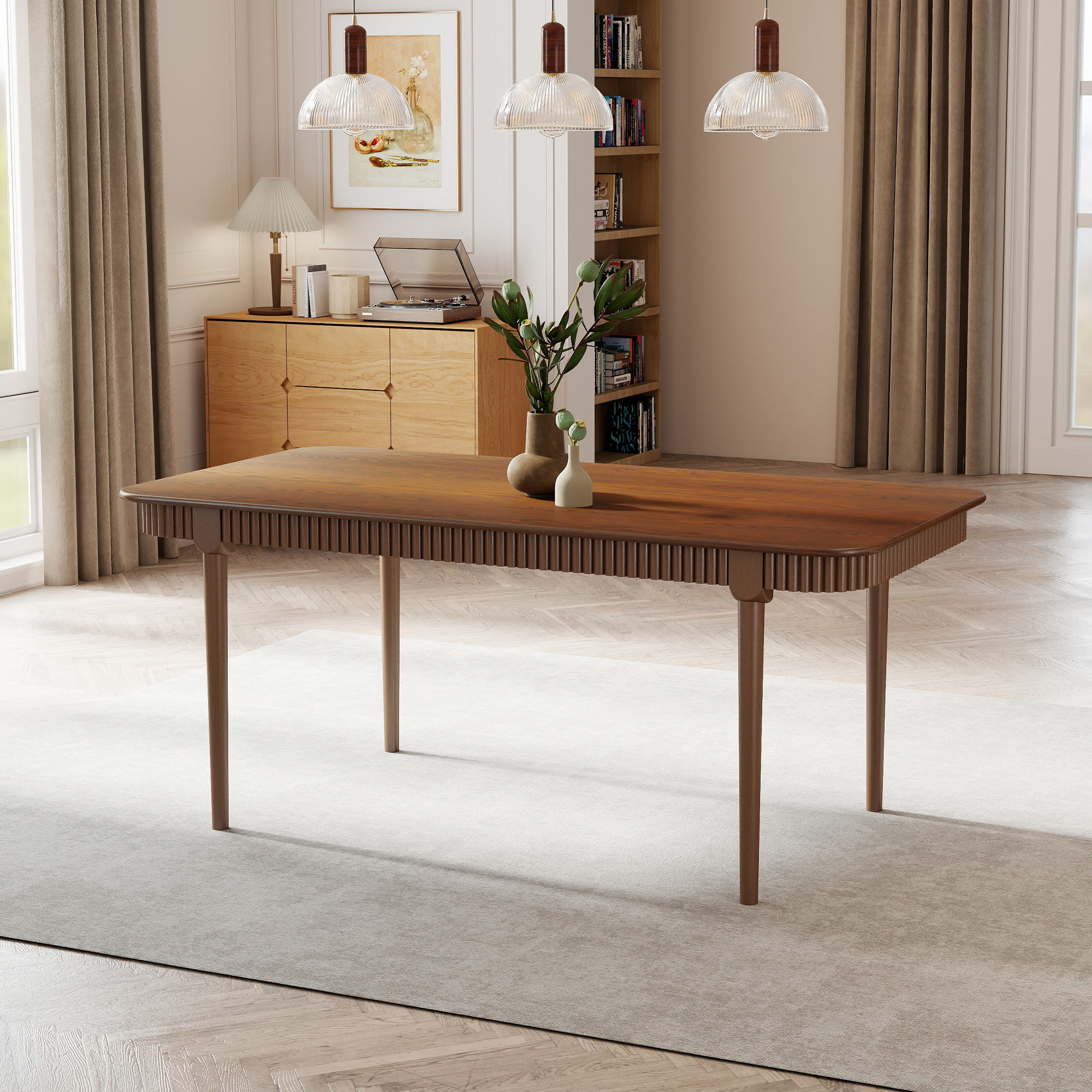 James 63'' Rectangular Dining Table Set for 4-6