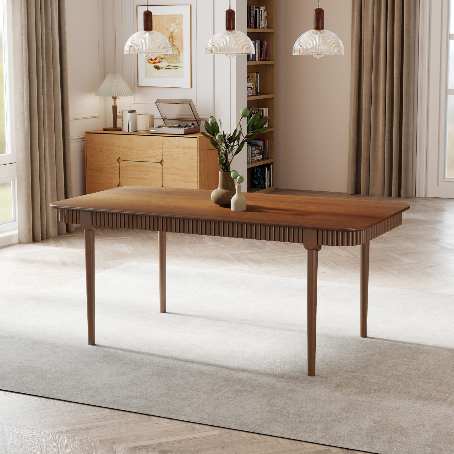 James 63'' Rectangular Dining Table Set for 4-6