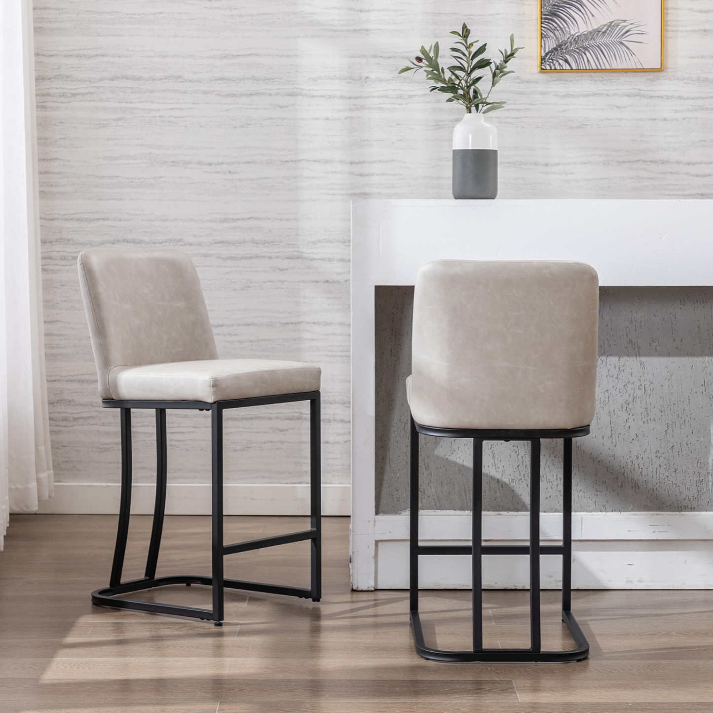 Square Counter & Bar Stools (Set of 2)