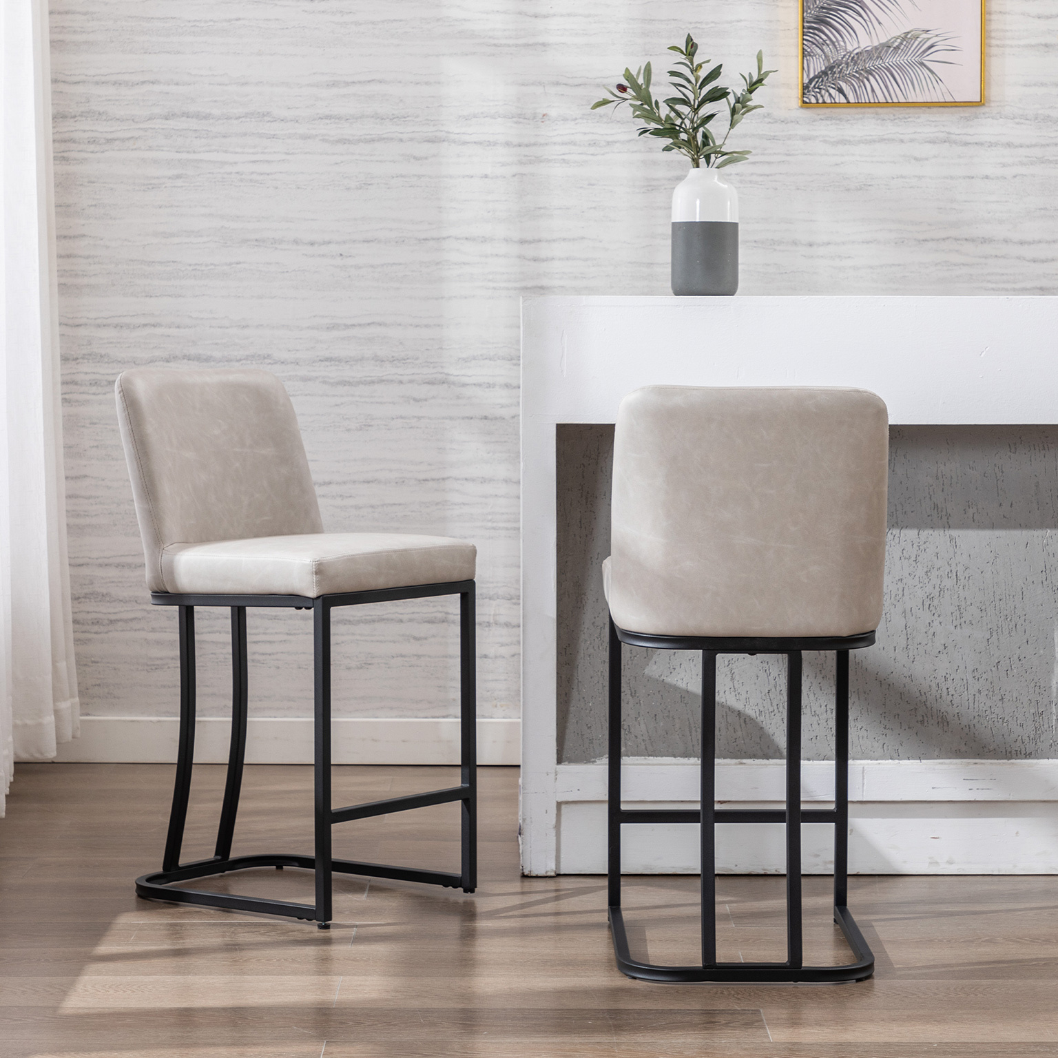 Square Counter & Bar Stools (Set of 2)