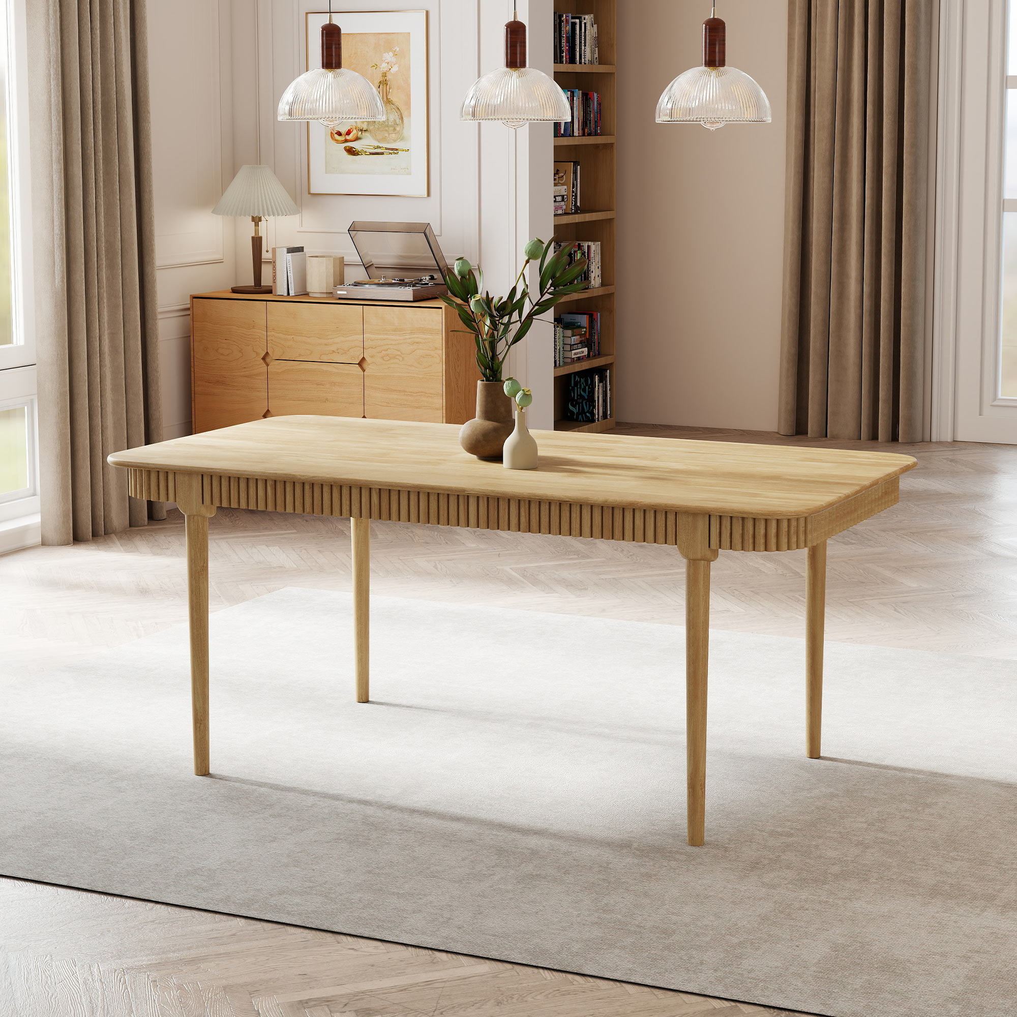 James 63'' Rectangular Dining Table Set for 4-6