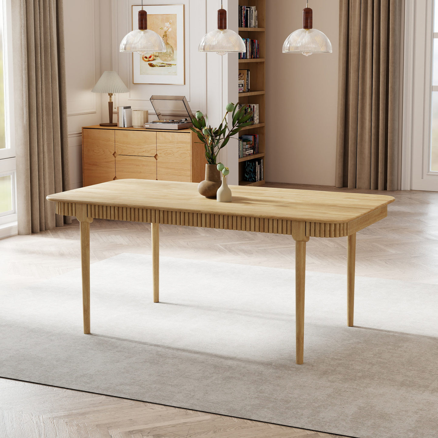 James 63'' Rectangular Dining Table Set for 4-6