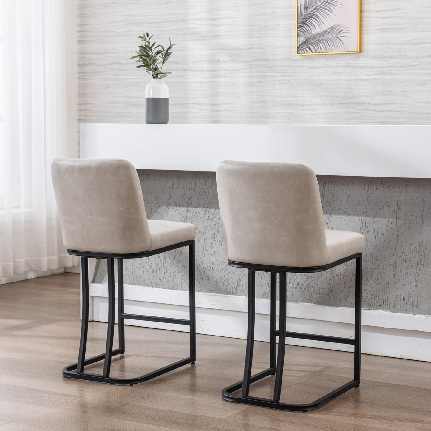 Square Counter & Bar Stools (Set of 2)