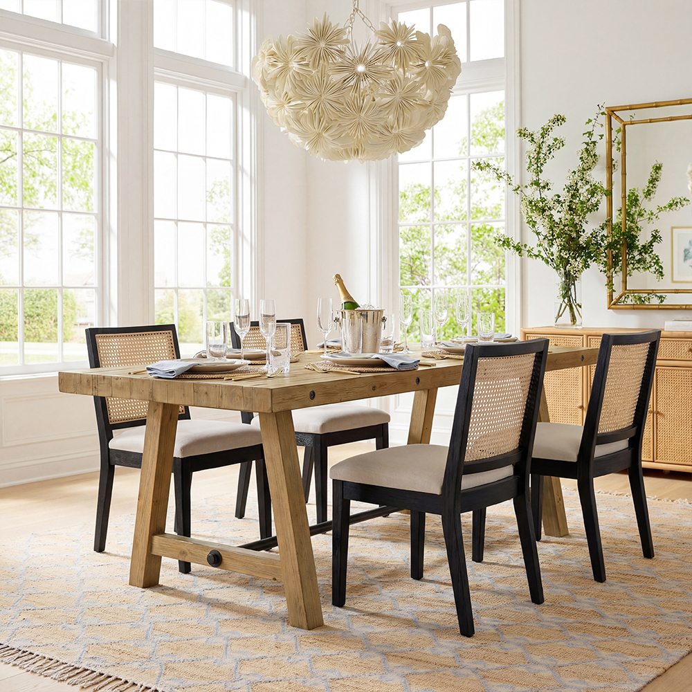 Weston Modern Cane Dining Chairs (Set of 2)