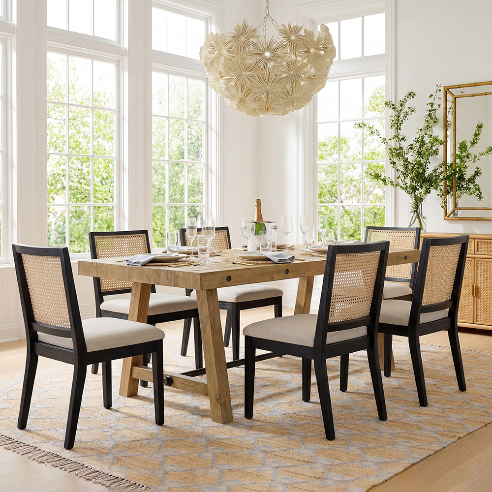 Weston Modern Cane Dining Chairs (Set of 2)