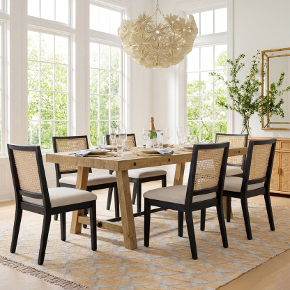 Weston Modern Cane Dining Chairs (Set of 2)