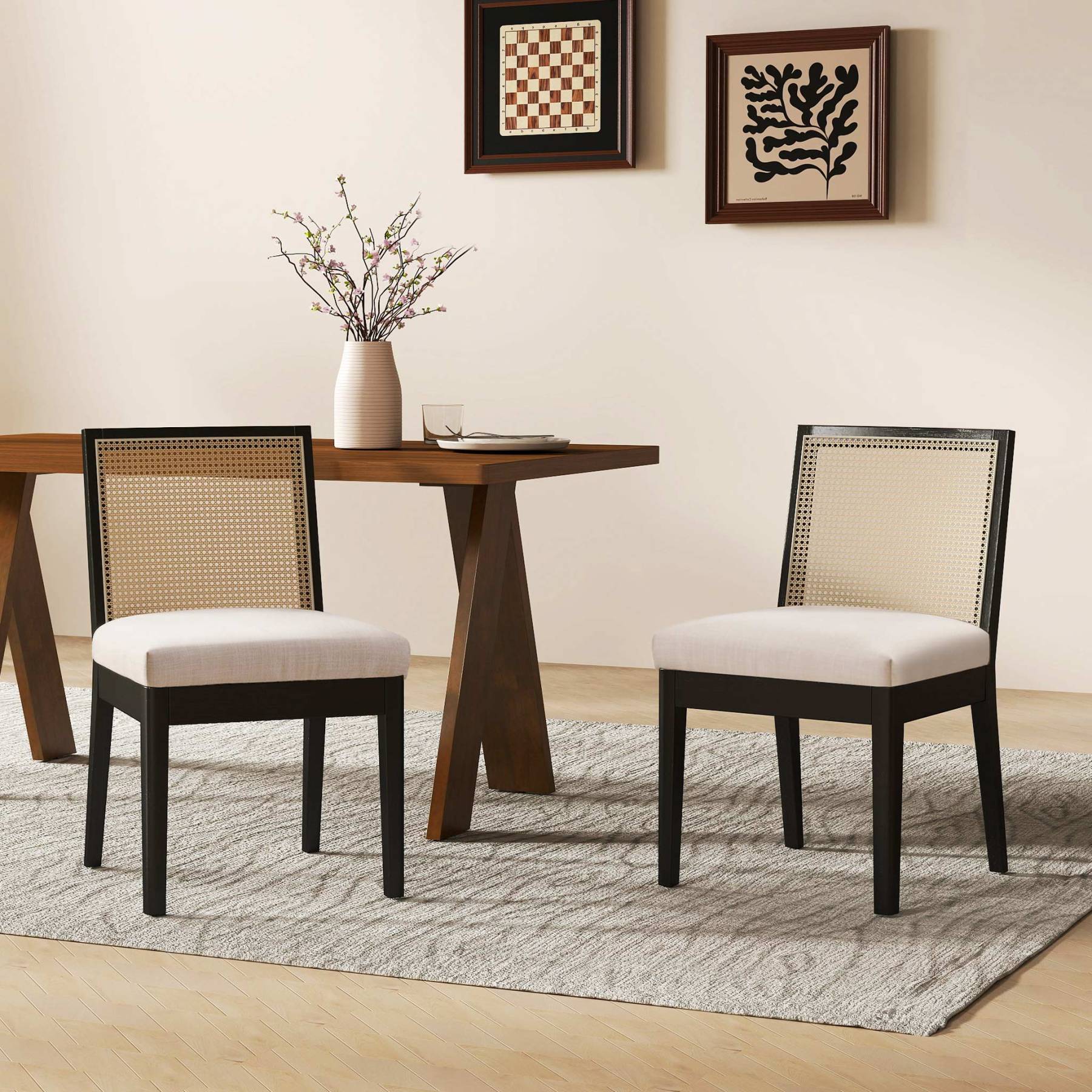 Cross Wooden Dining Table Set