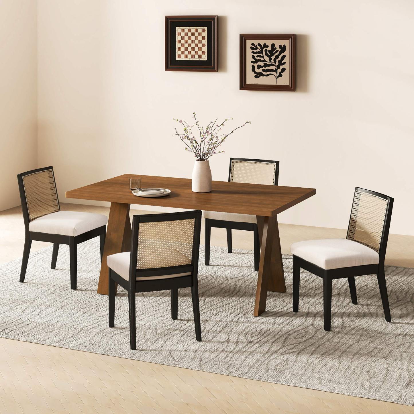 Cross Dining Table Set For 4-6