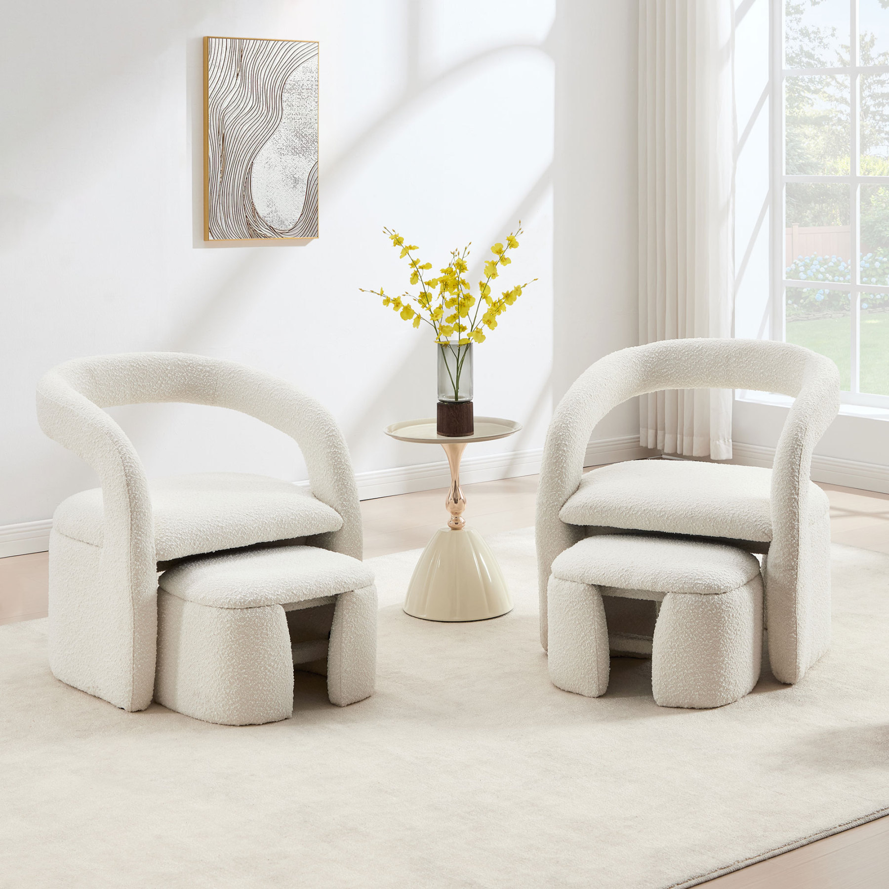 Eva Accent Chair with Ottoman