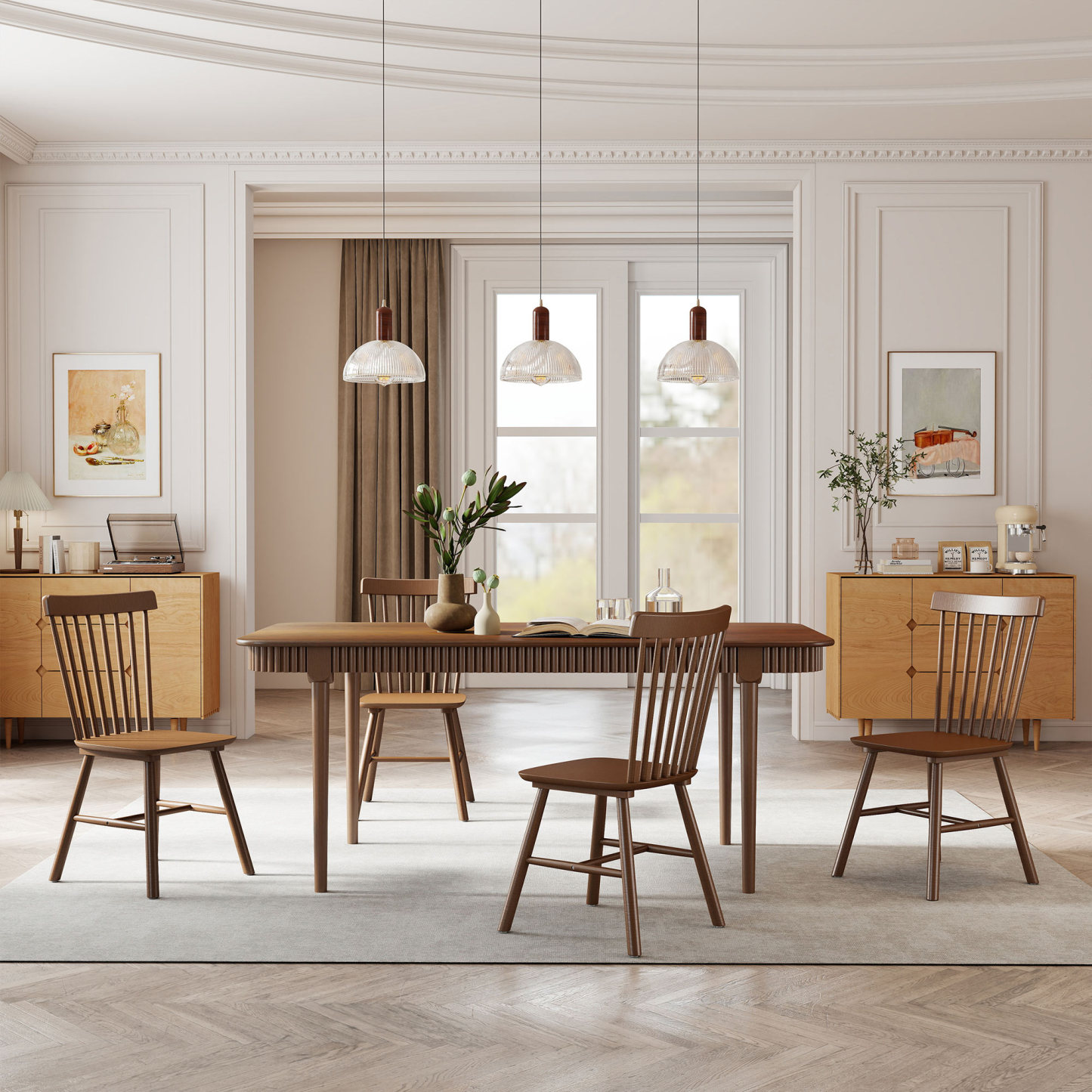 James 63'' Rectangular Dining Table Set for 4-6