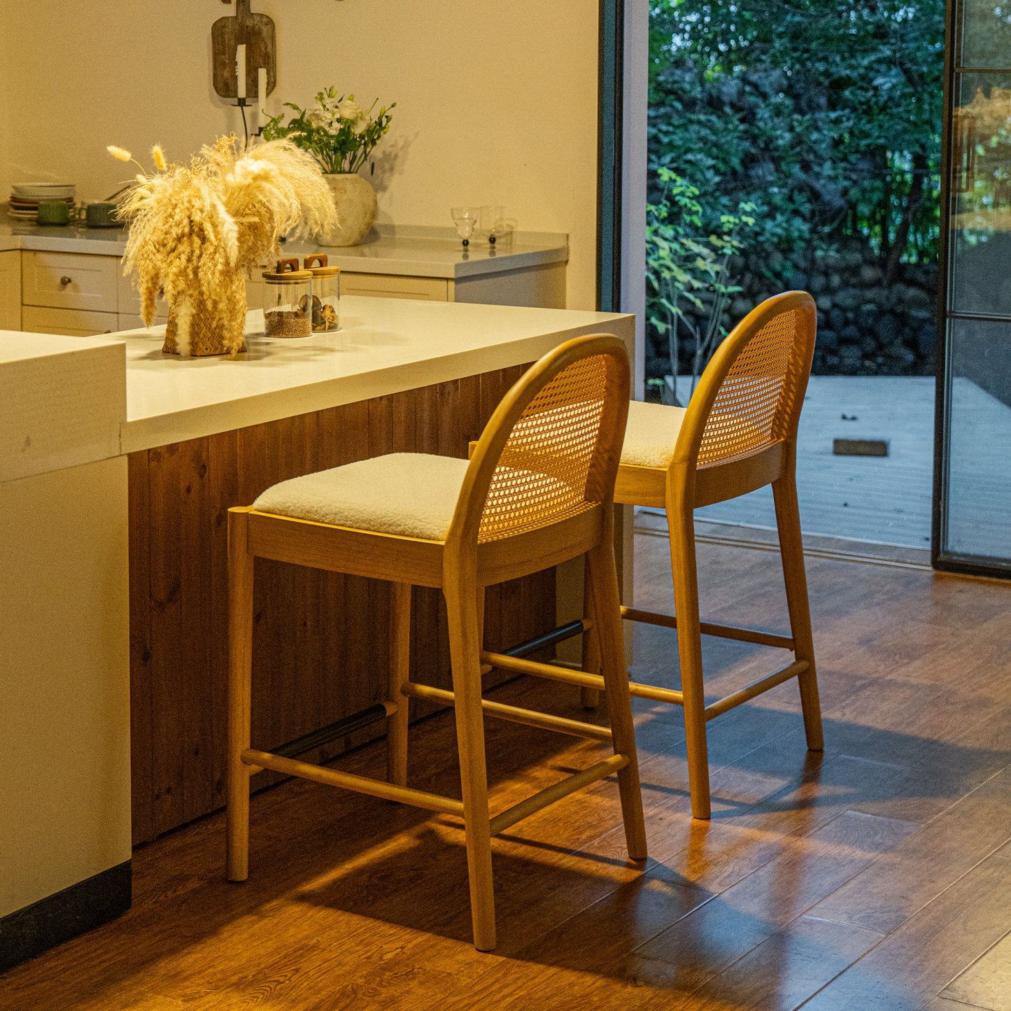 Salem Rattan Bar Stools (Set of 2)