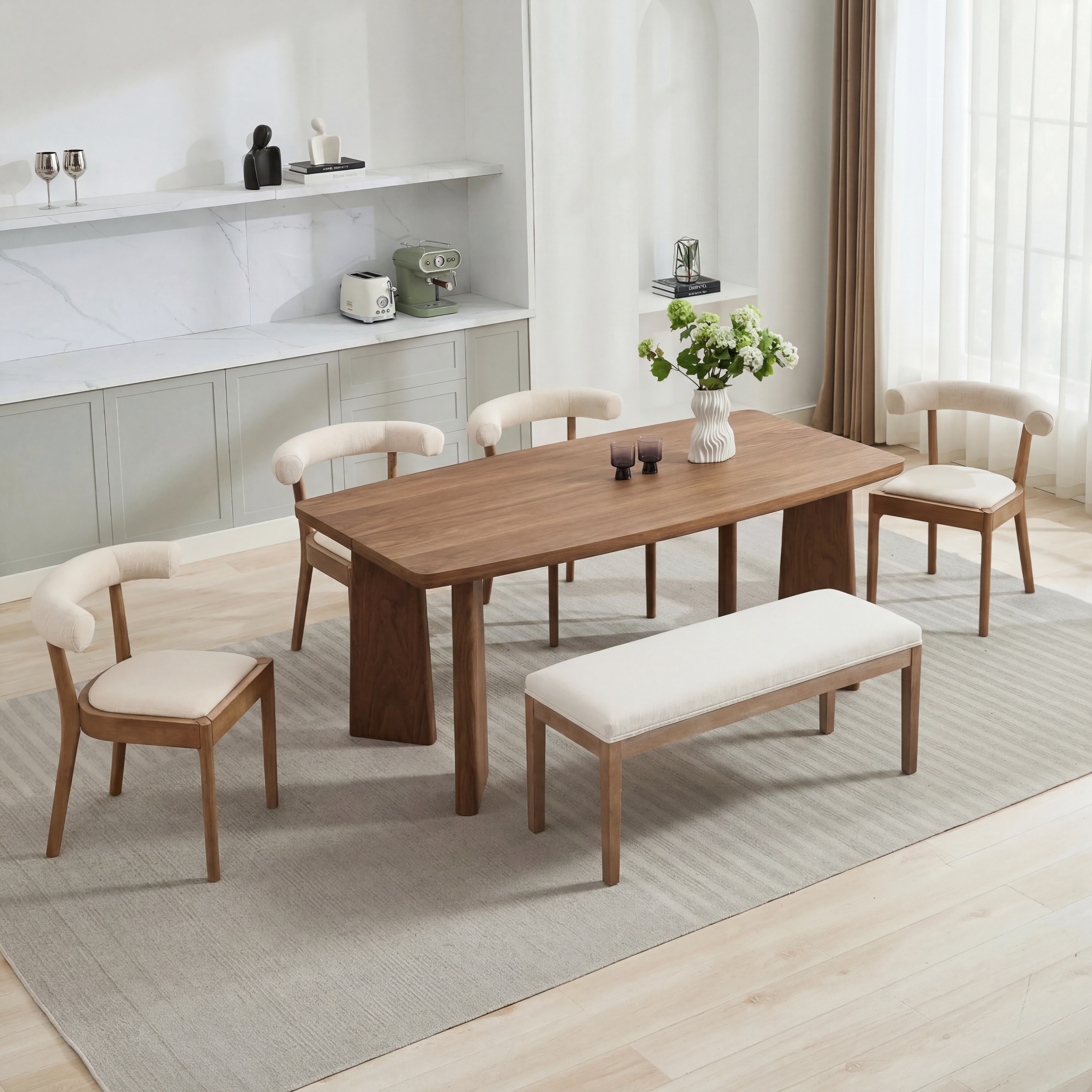 71 '' Rectangle Dining Table Set for 4-6