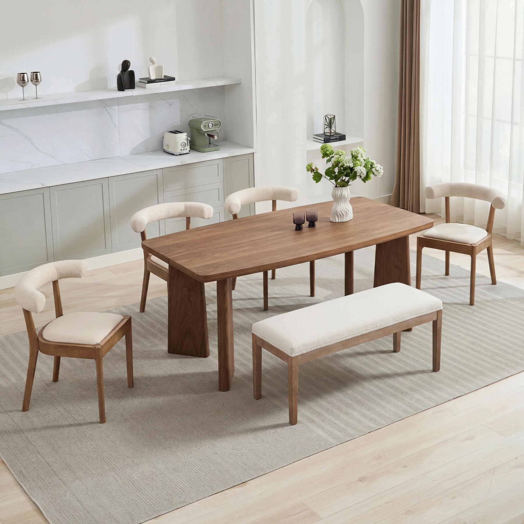 71 '' Rectangle Dining Table Set for 4-6