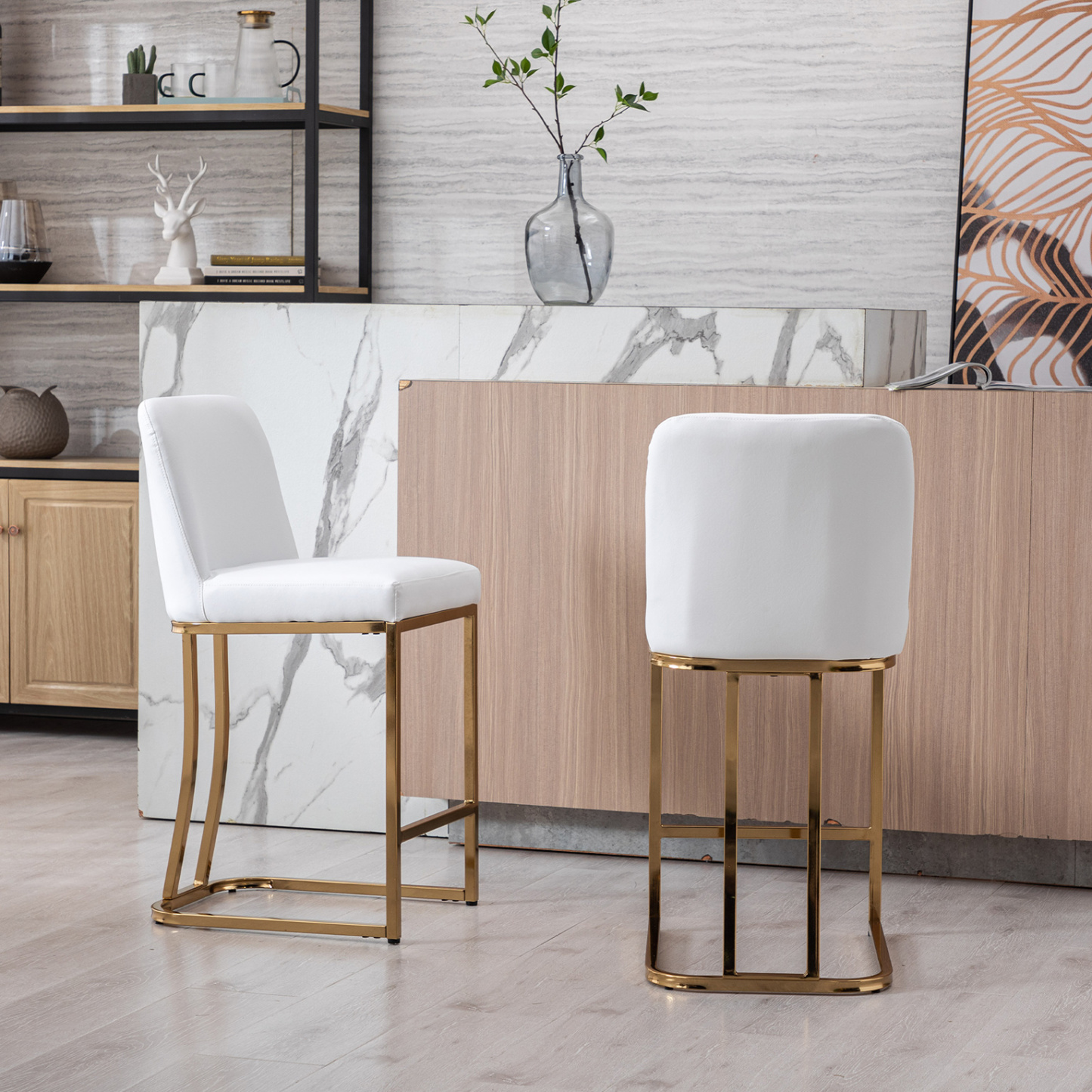 Square Counter & Bar Stools (Set of 2)