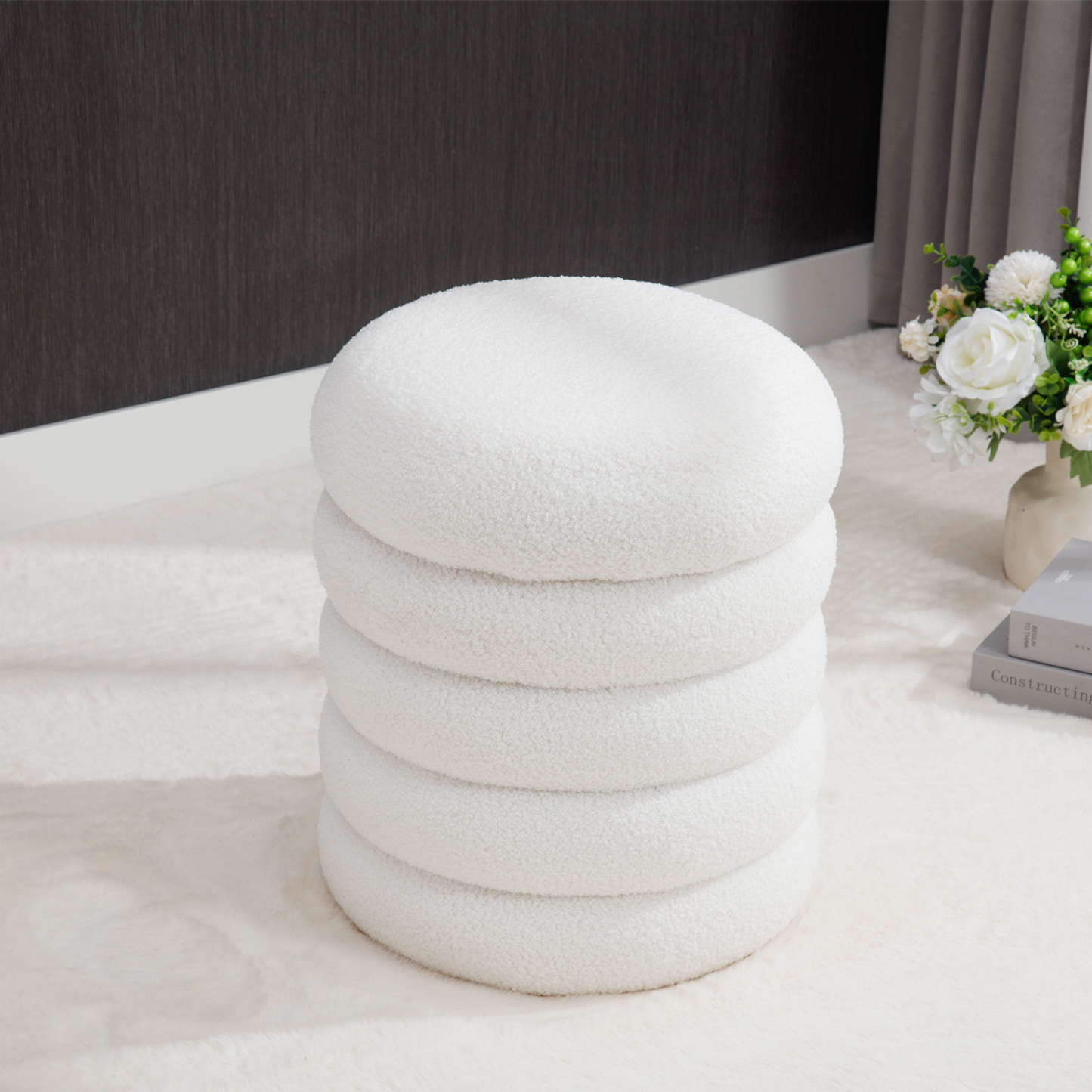 Teddy 15'' Round Storage Ottoman Bench