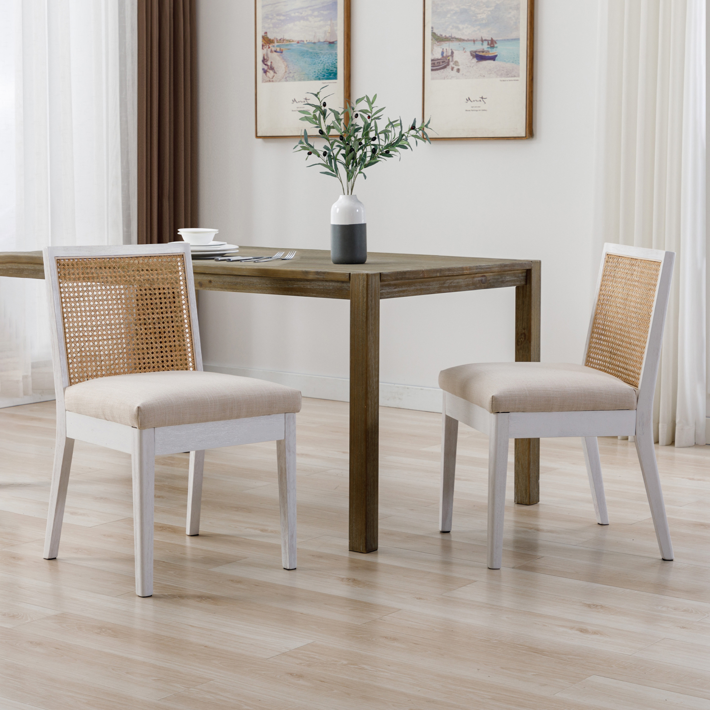 Weston Cane Dining Chairs (Set of 2)