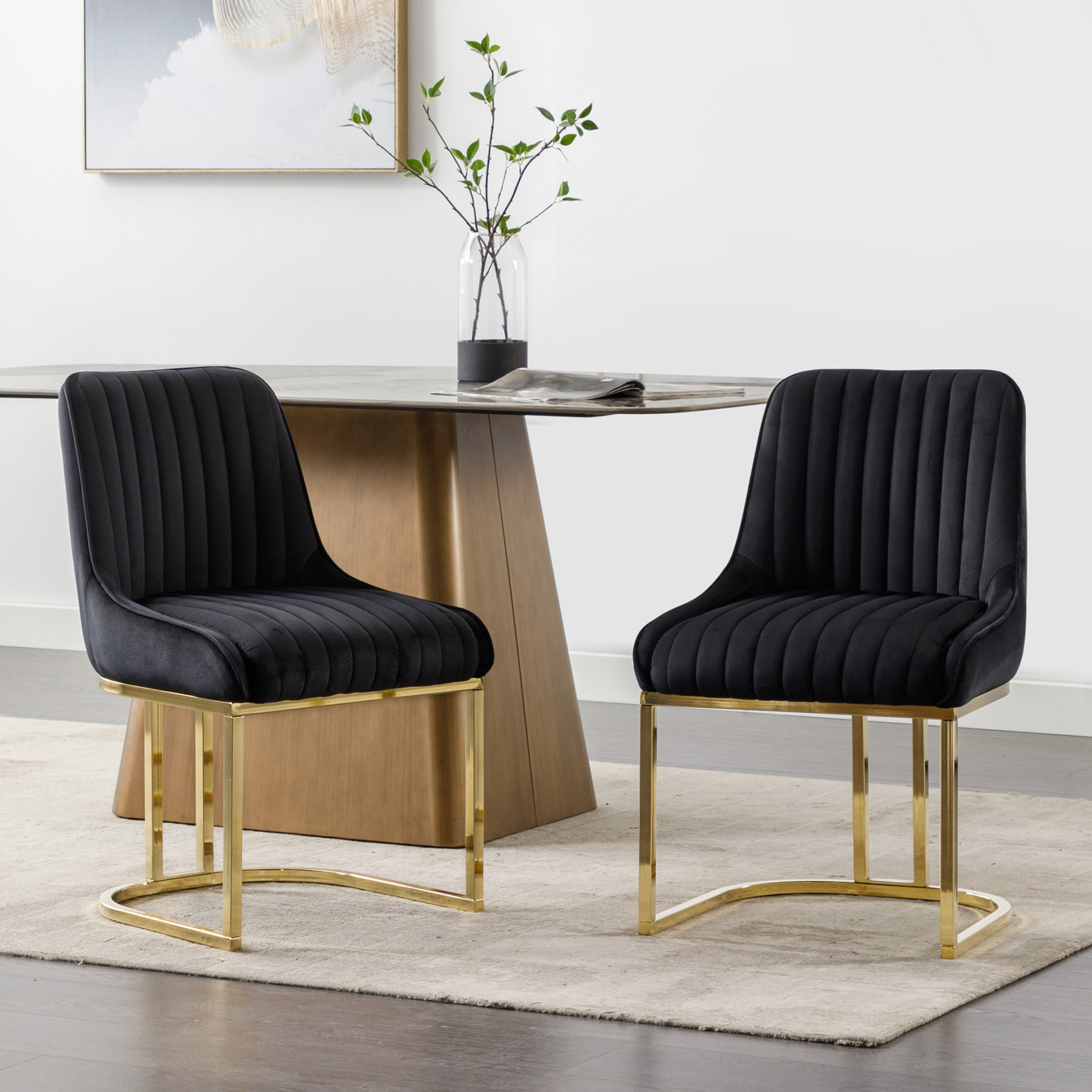 Spencer Velvet Dining Chairs (Set of 2)