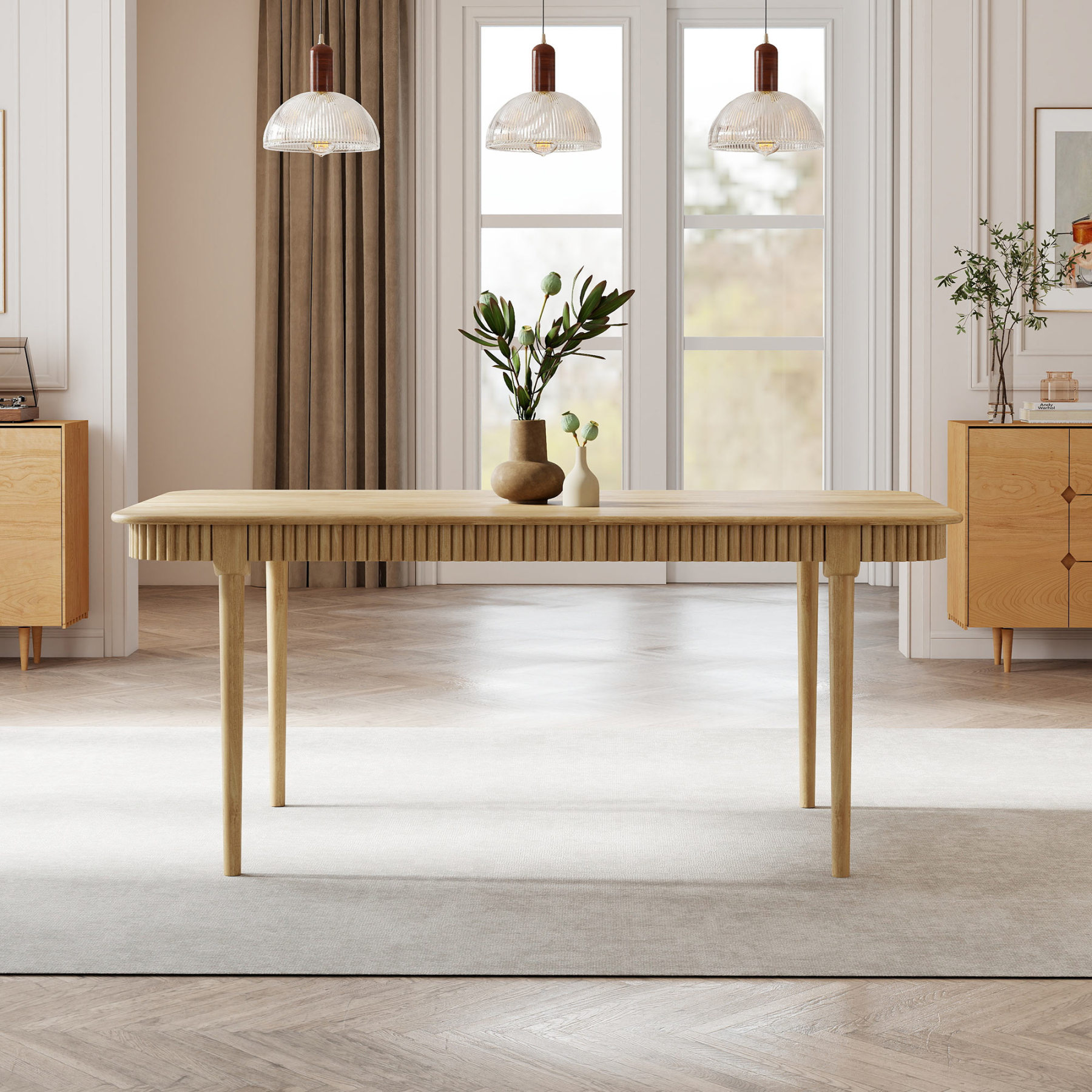 James 63'' Rectangular Dining Table Set for 4-6