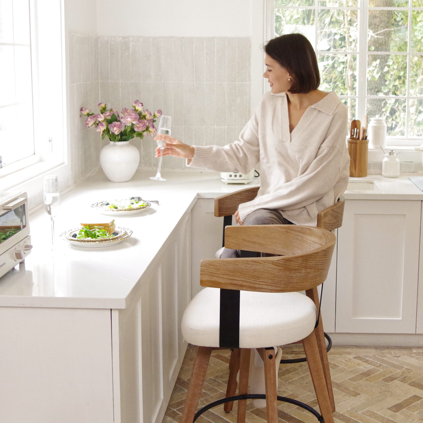 Casey Swivel Counter Stools (Set of 2)