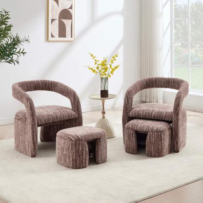 Eva Accent Chair with Ottoman