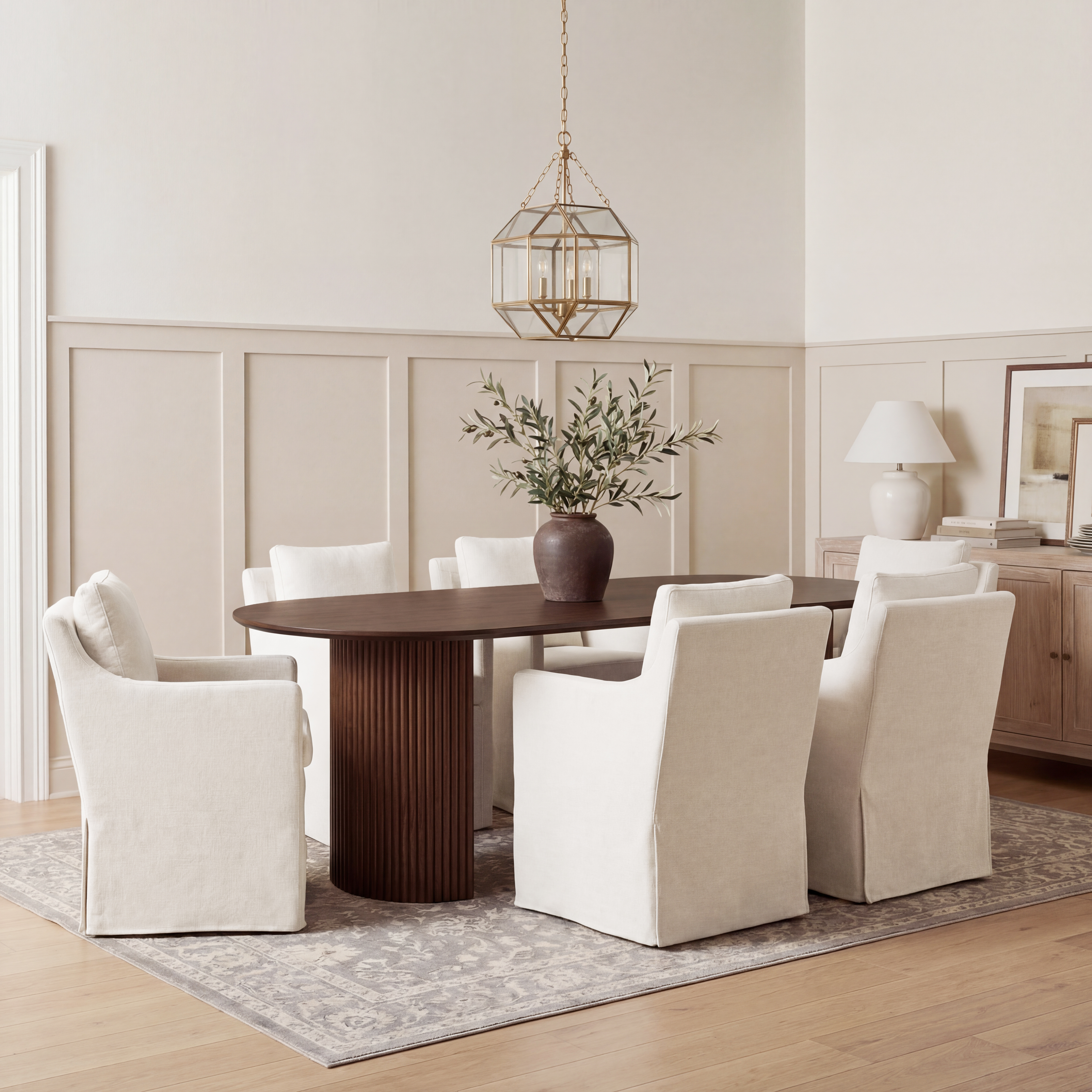 Hank Modern Upholstered Dining Chairs with Arms