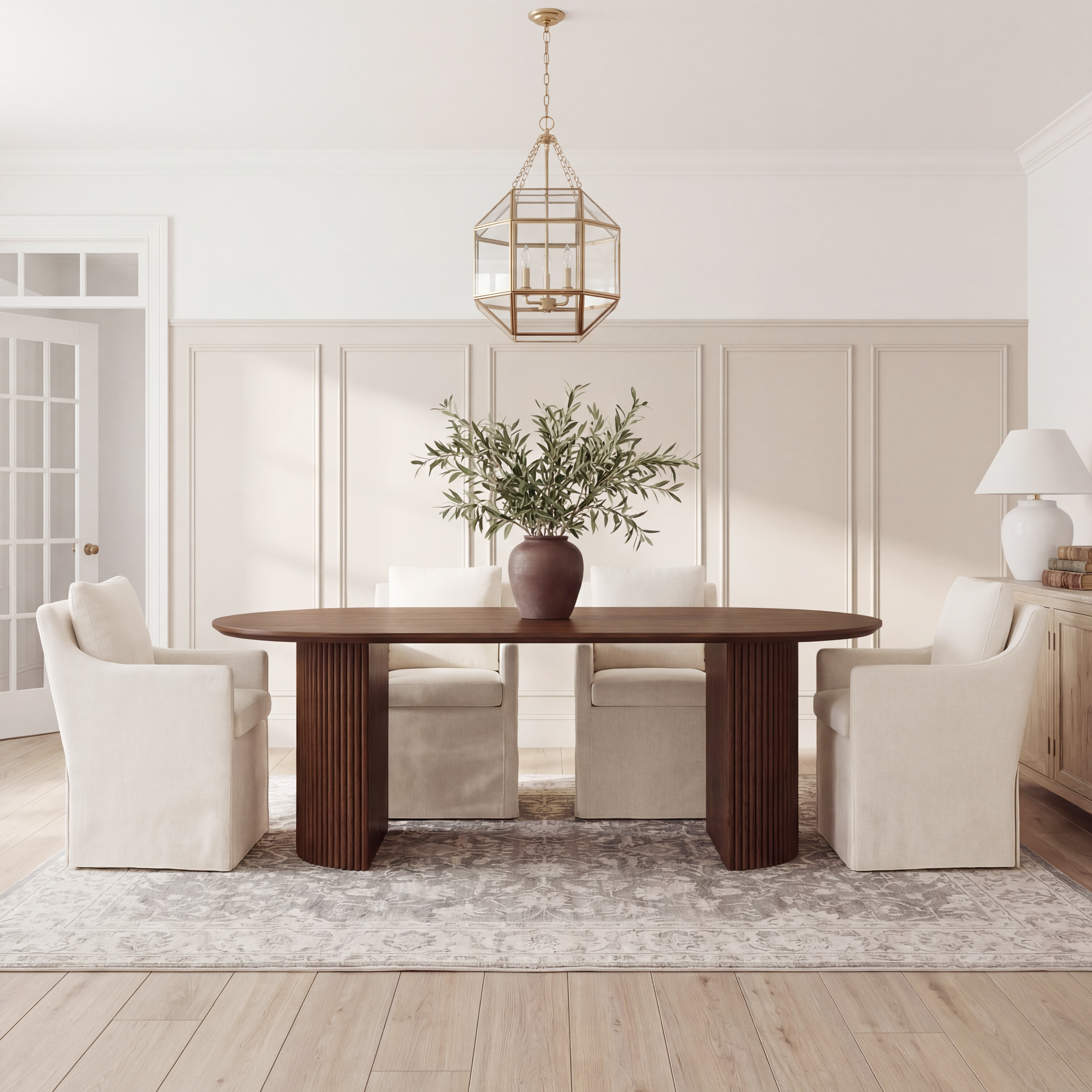 Hank Modern Upholstered Dining Chairs with Arms