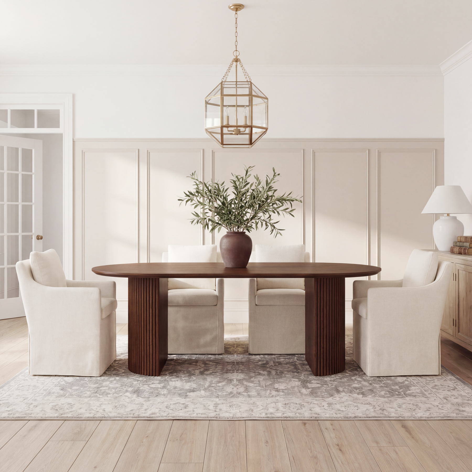 Hank Modern Upholstered Dining Chairs with Arms