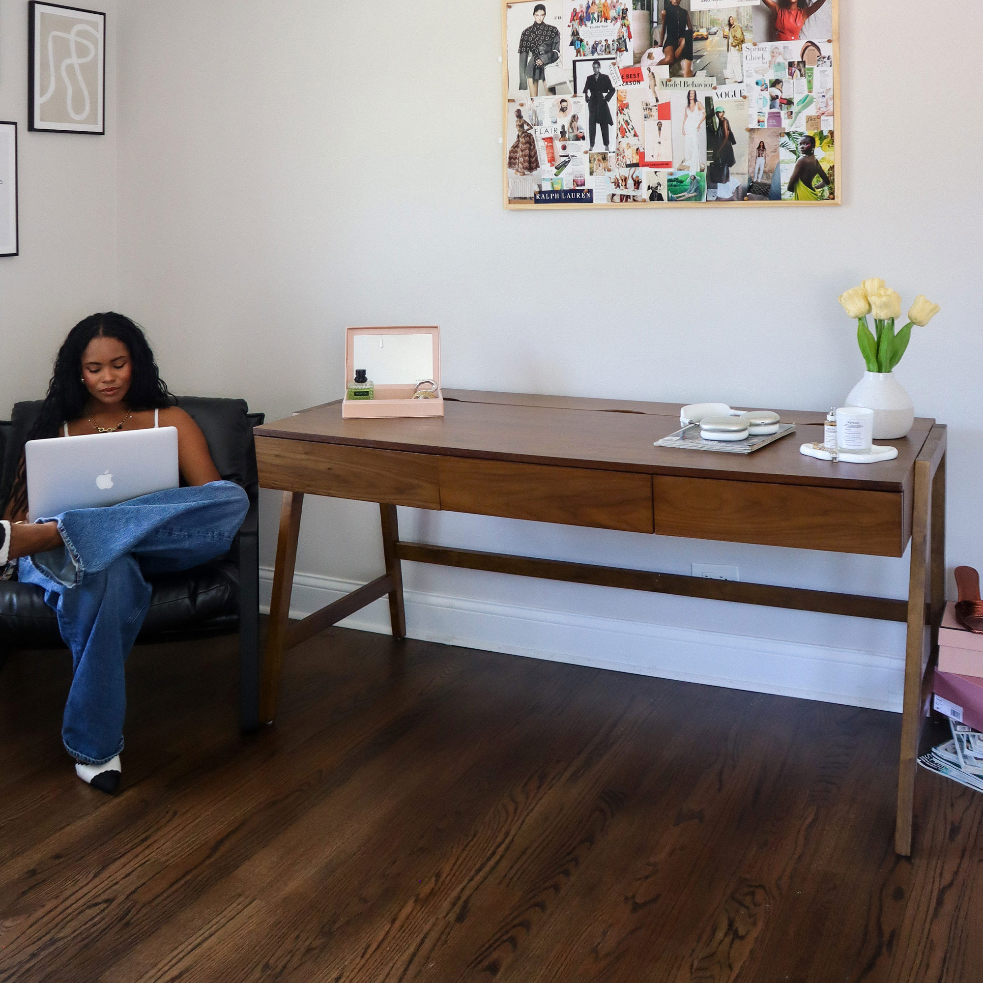 Leah 59'' Storage Desk