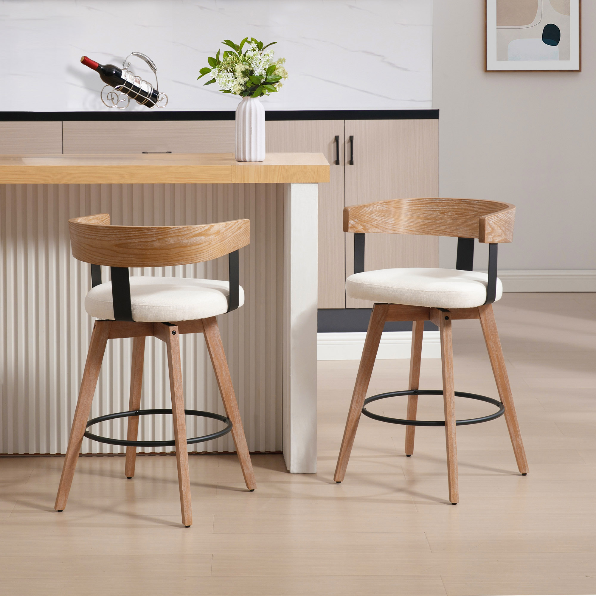 Casey Swivel Counter Stools (Set of 2)