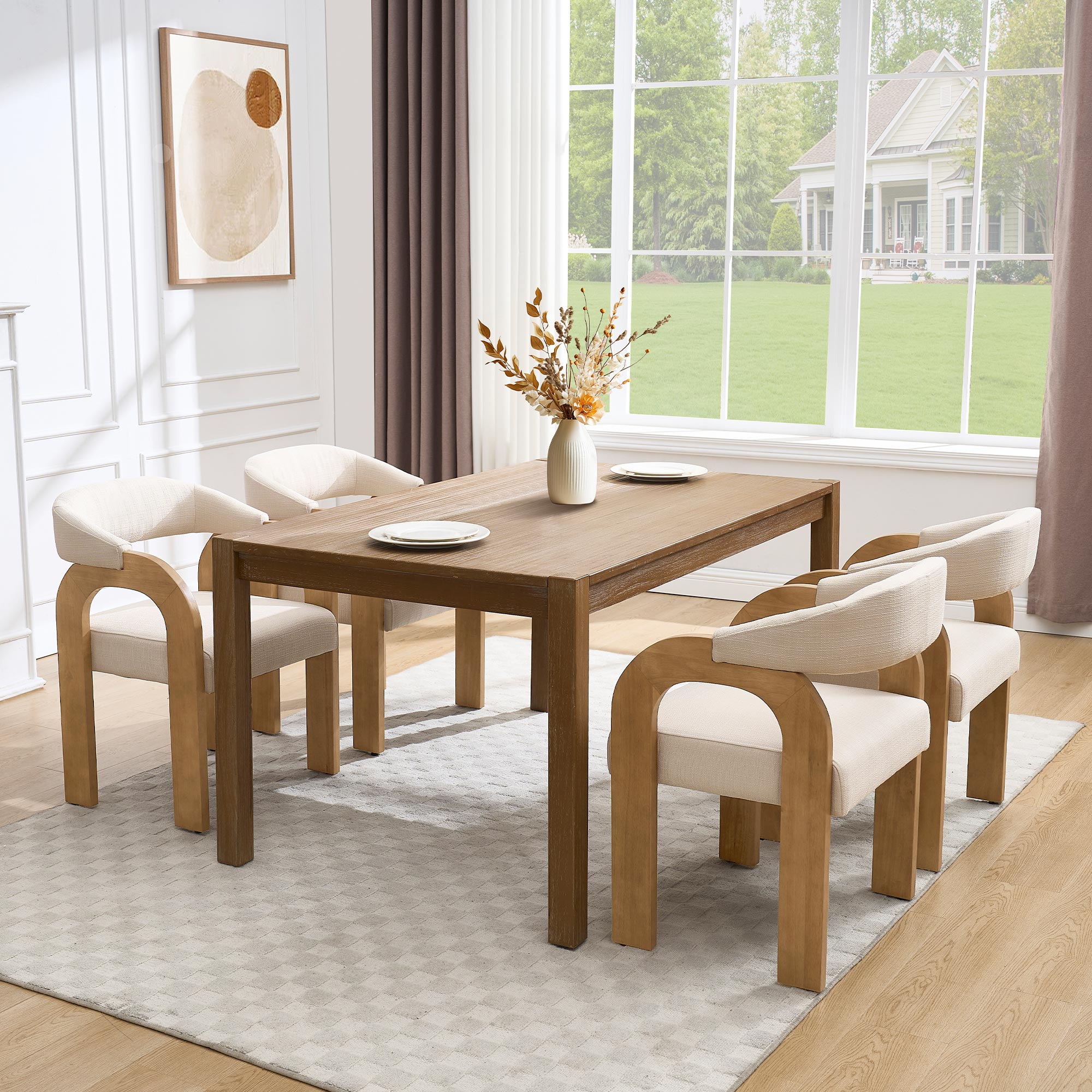 Clara Mid Century Modern Dining Chairs Set of 2 for Dining | DAYALANE, image size:2000x2000