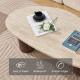 inexpensive modern coffee table with oval marble top showing easy to clean waterproof surface and smooth edges design