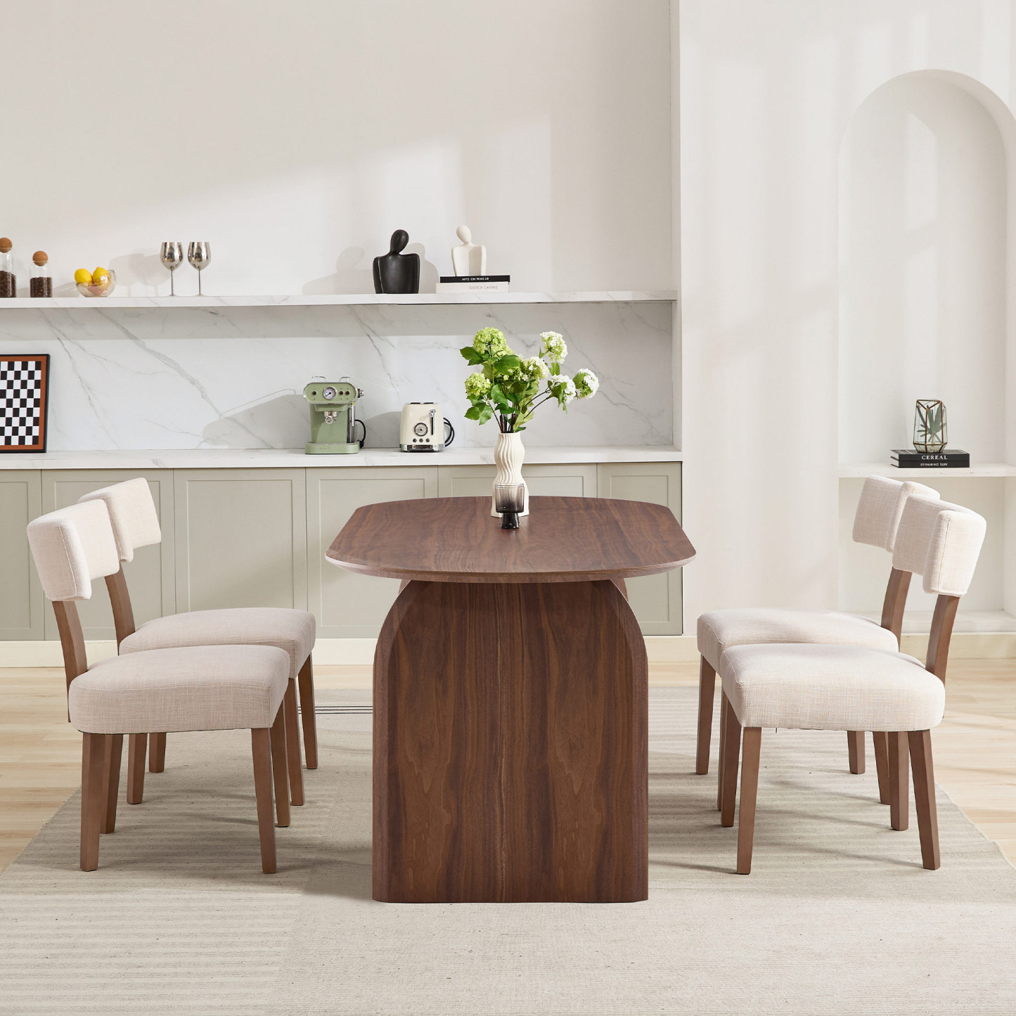 Birch Oval Dining Table Set