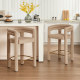 affordable bar stools modern beige upholstered counter stools with armrests and gold footrest placed at kitchen island