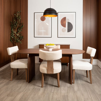 Birch Oval Dining Table Set