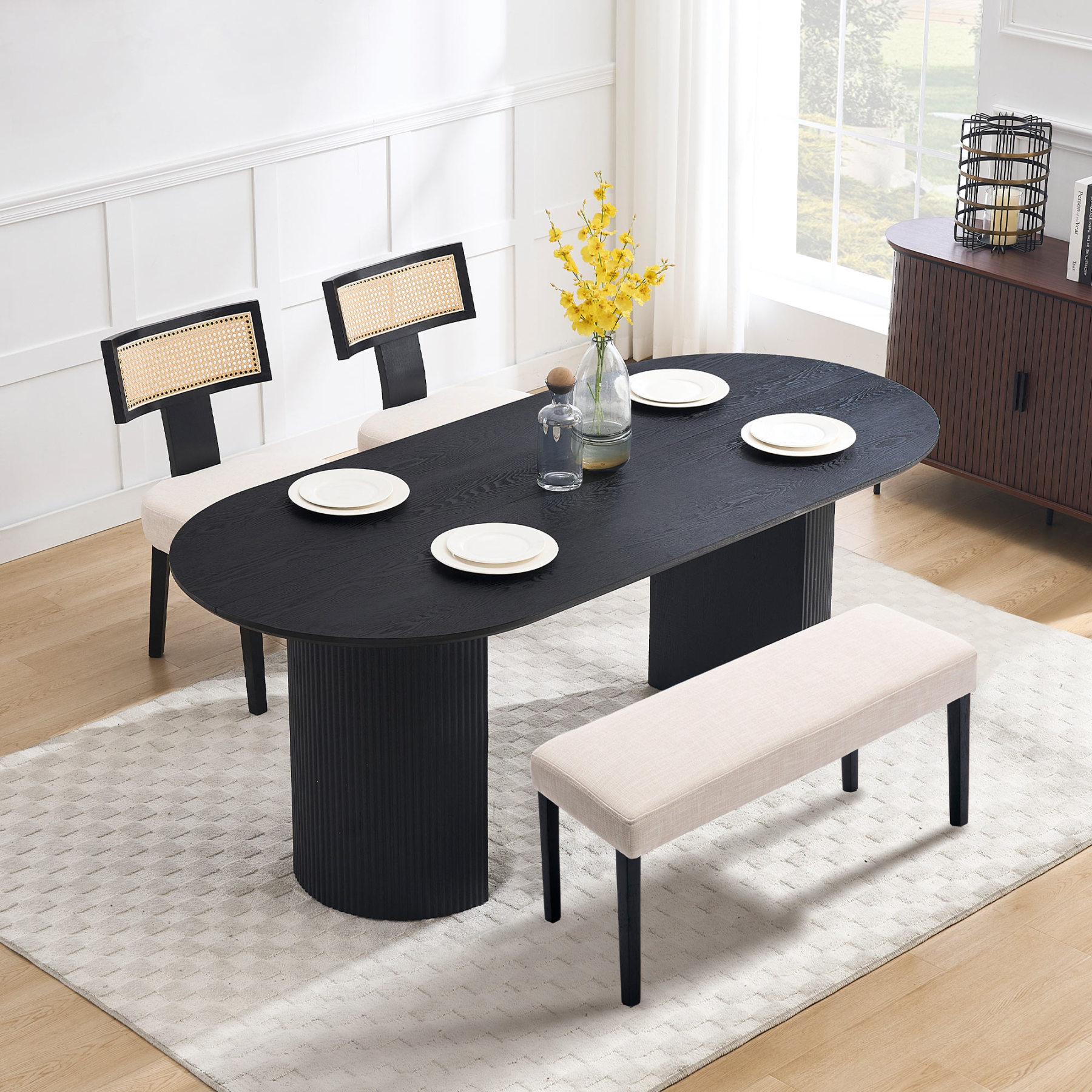 Mateo Oval Dining Table With Payson Chairs Set