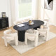 Mateo Oval Dining Table With Dove Chairs Set