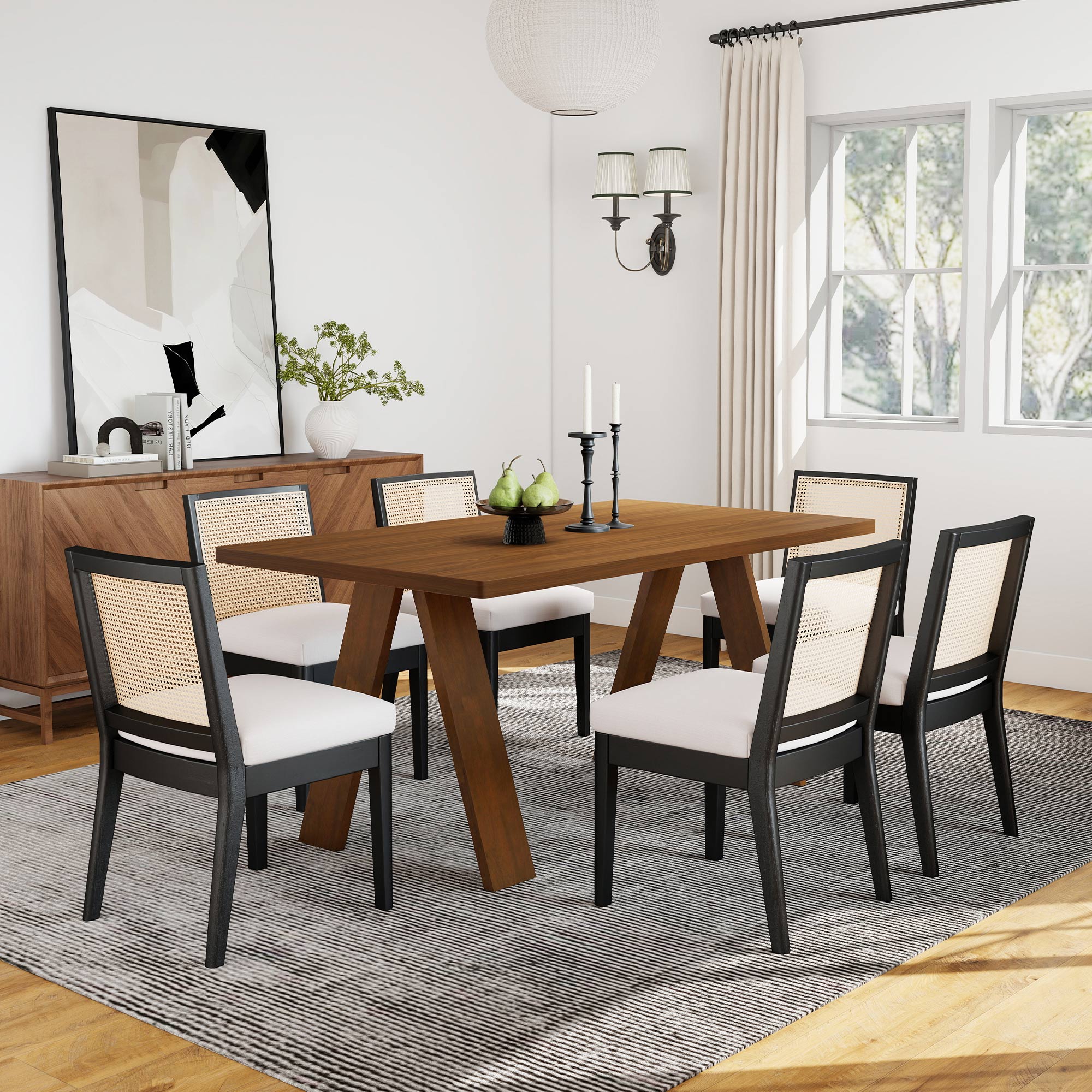 Cross Dining Table Set For 4-6