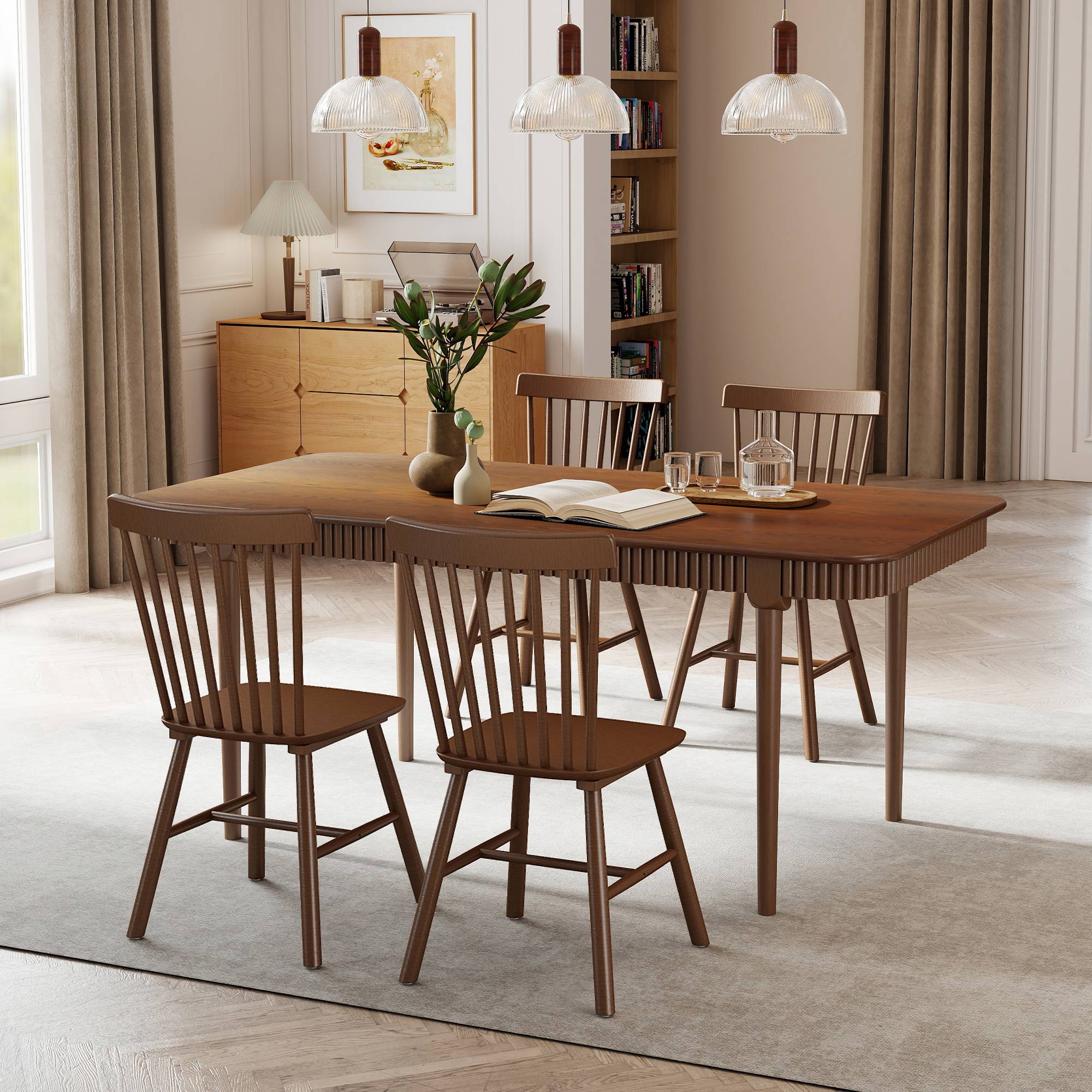 James 63'' Rectangular Dining Table Set for 4-6