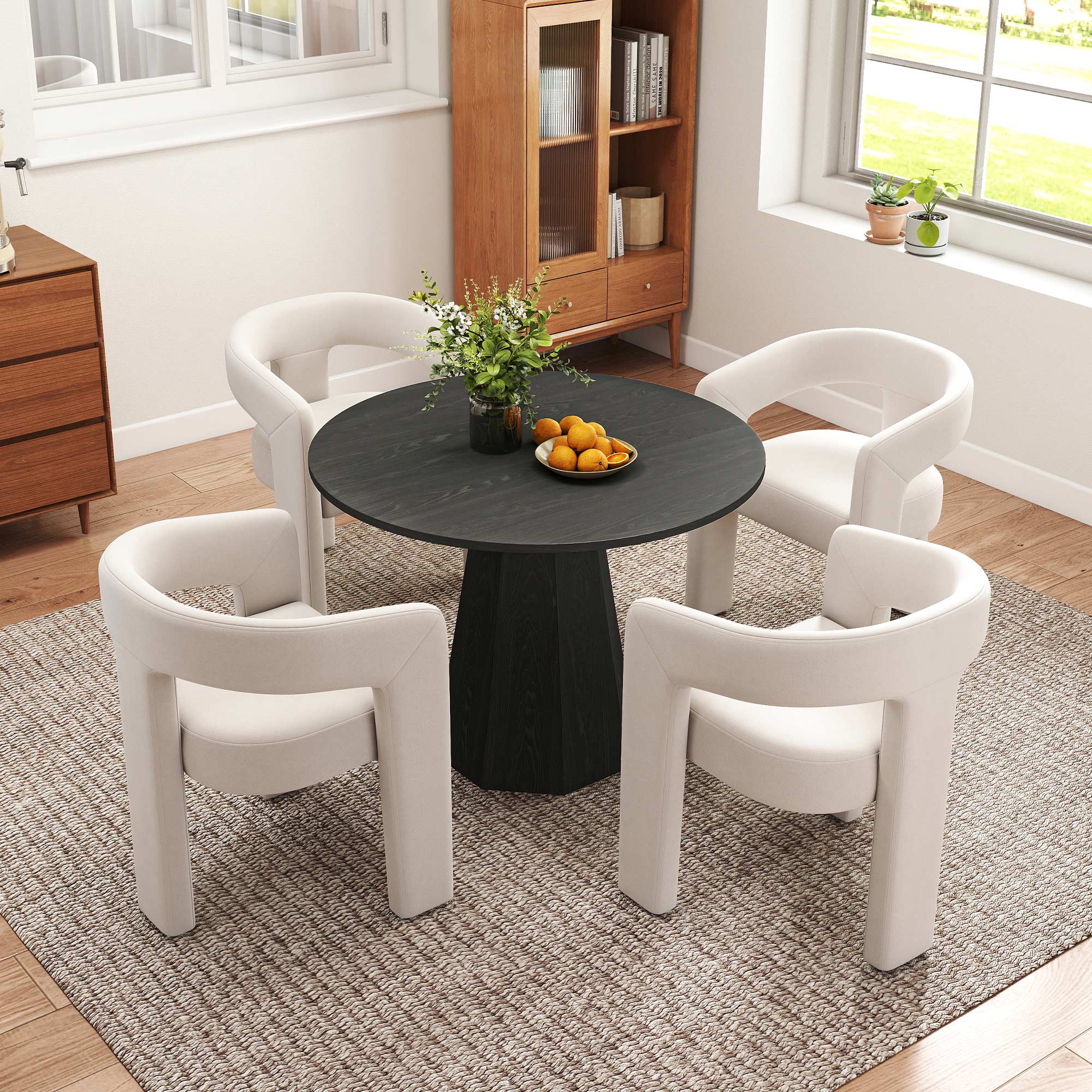 Clark 39" Round Dining Table Set for 4