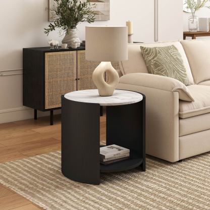 Gia Cultured Marble Side Table