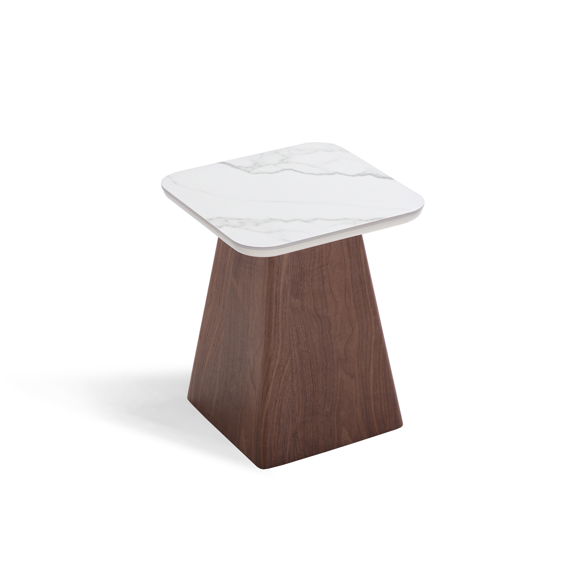 Miller Modern Nesting Coffee Table Set | Travertine & Walnut