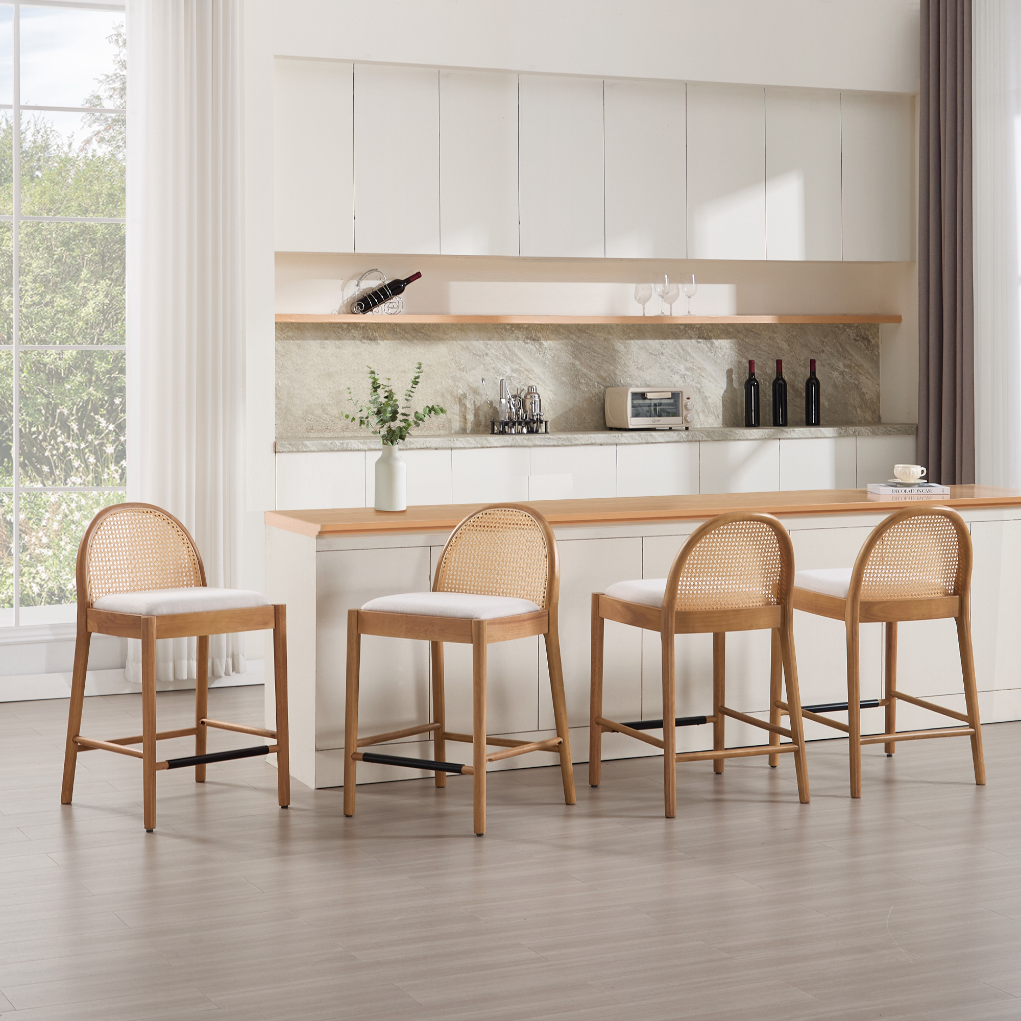 Salem Rattan Bar Stools (Set of 2)